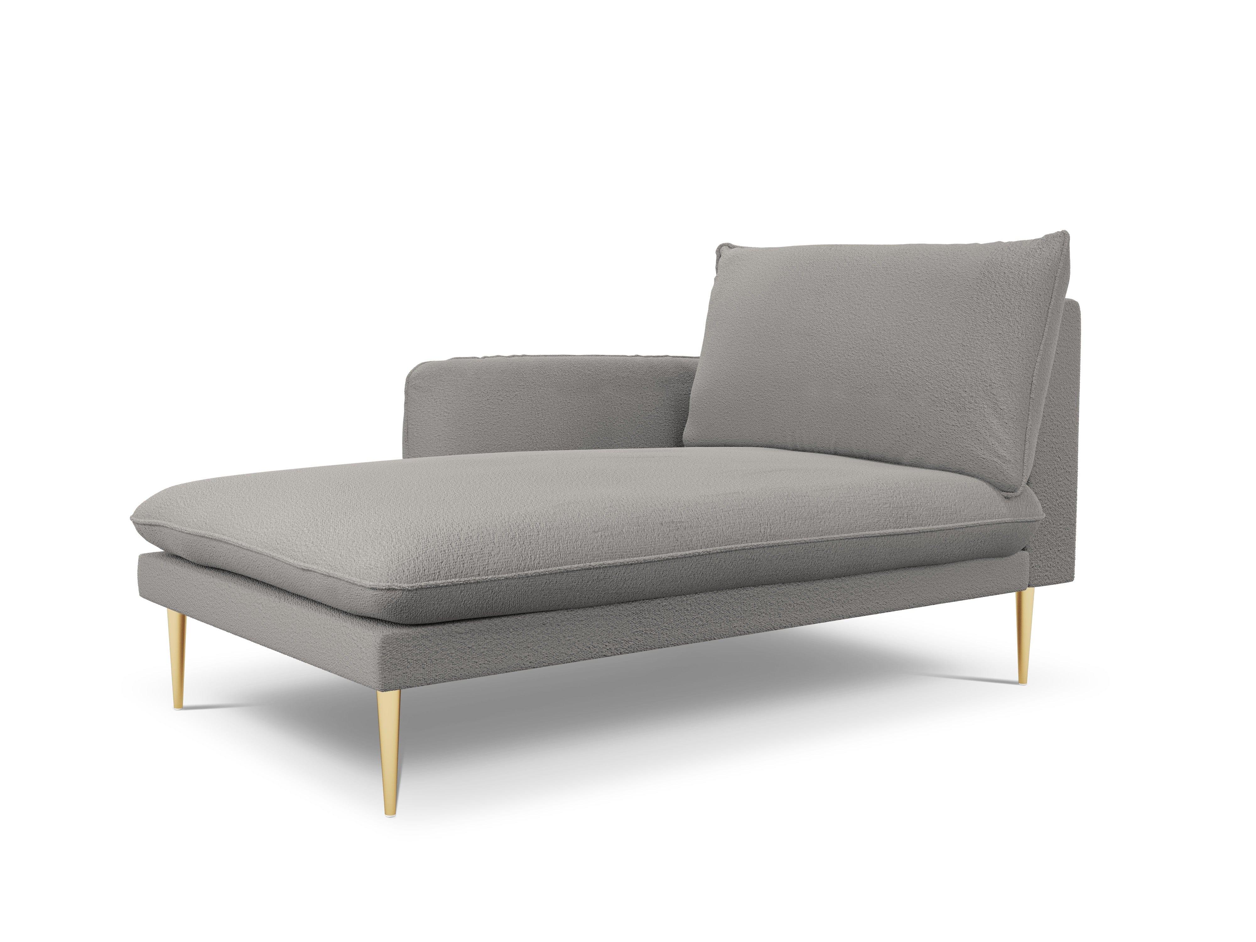 Szezlong lewostronny VIENNA szary boucle ze złotą podstawą - Image 3