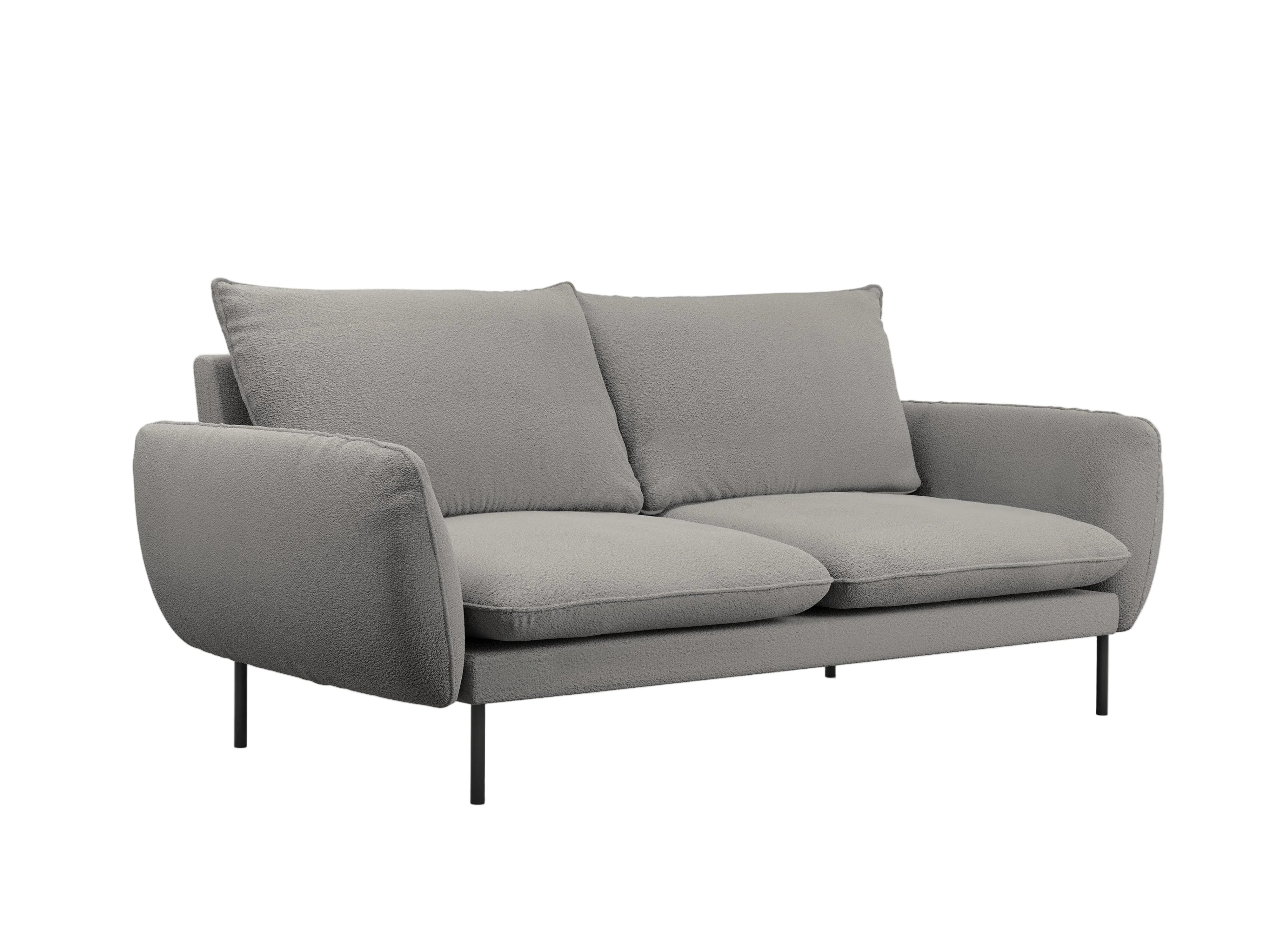 Sofa 3-osobowa VIENNA szary boucle z czarną podstawą