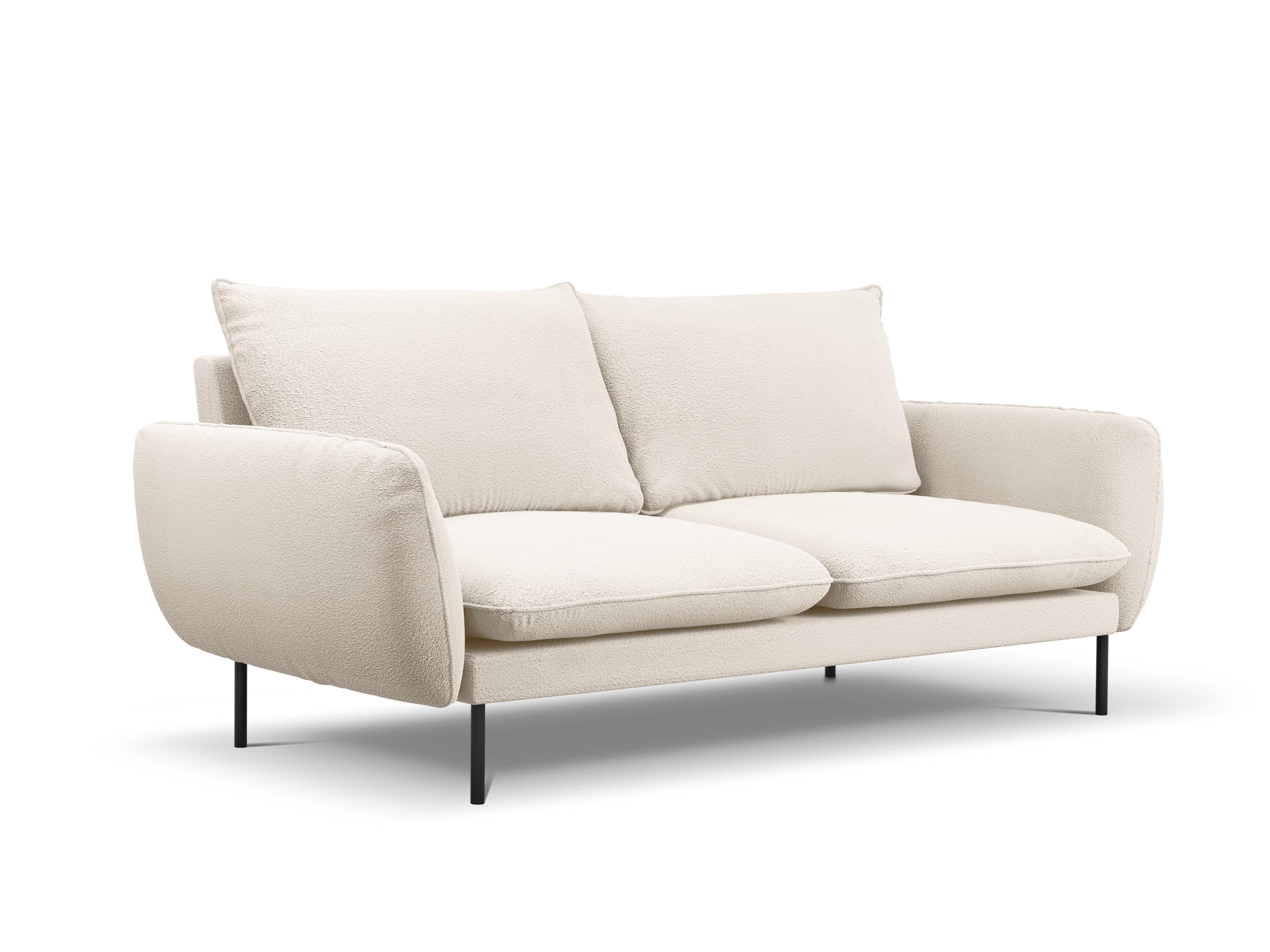 Sofa 3-osobowa VIENNA beżowy boucle z czarną podstawą - Image 6