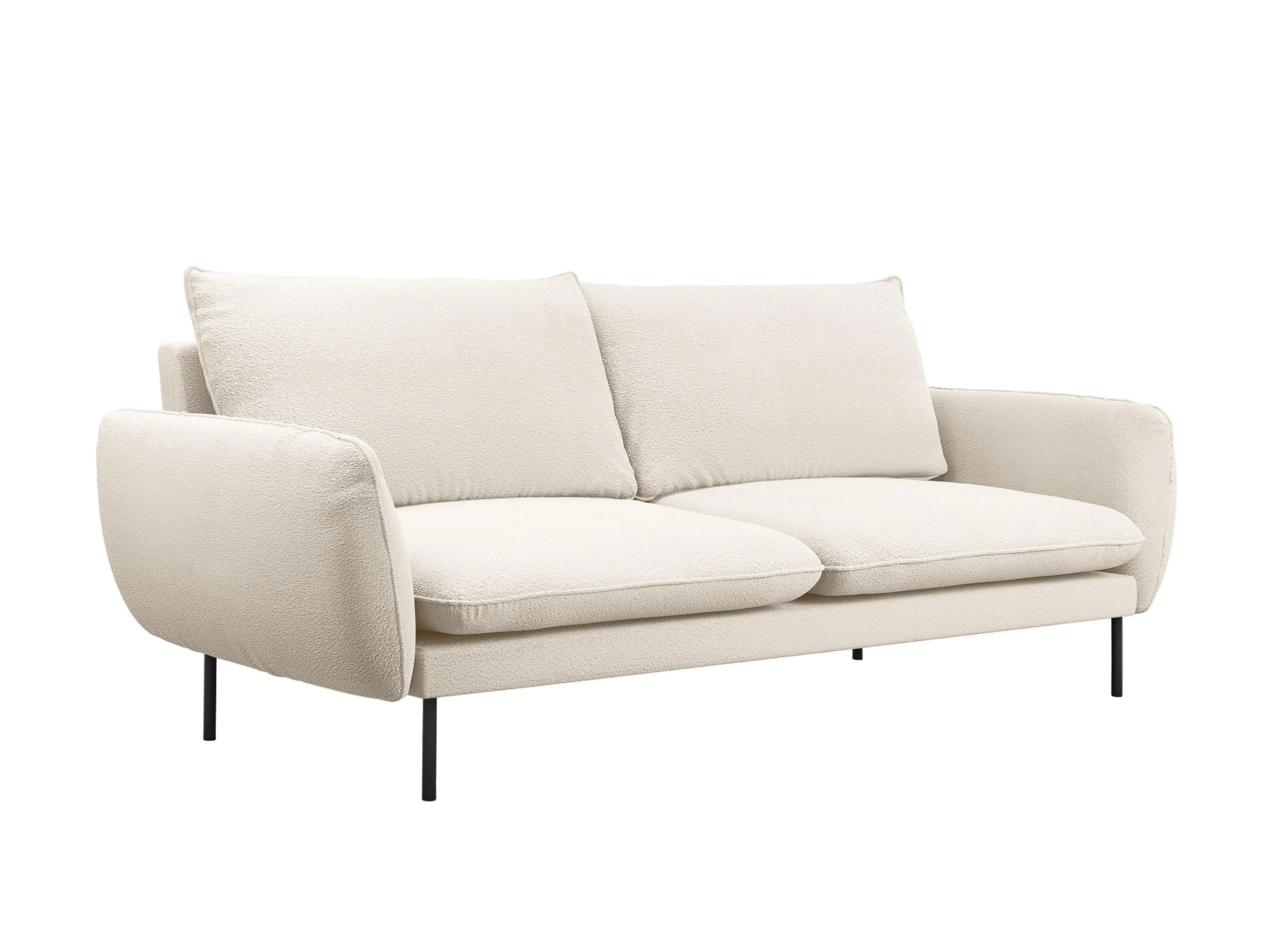 Sofa 4-osobowa VIENNA beżowy boucle z czarną podstawą