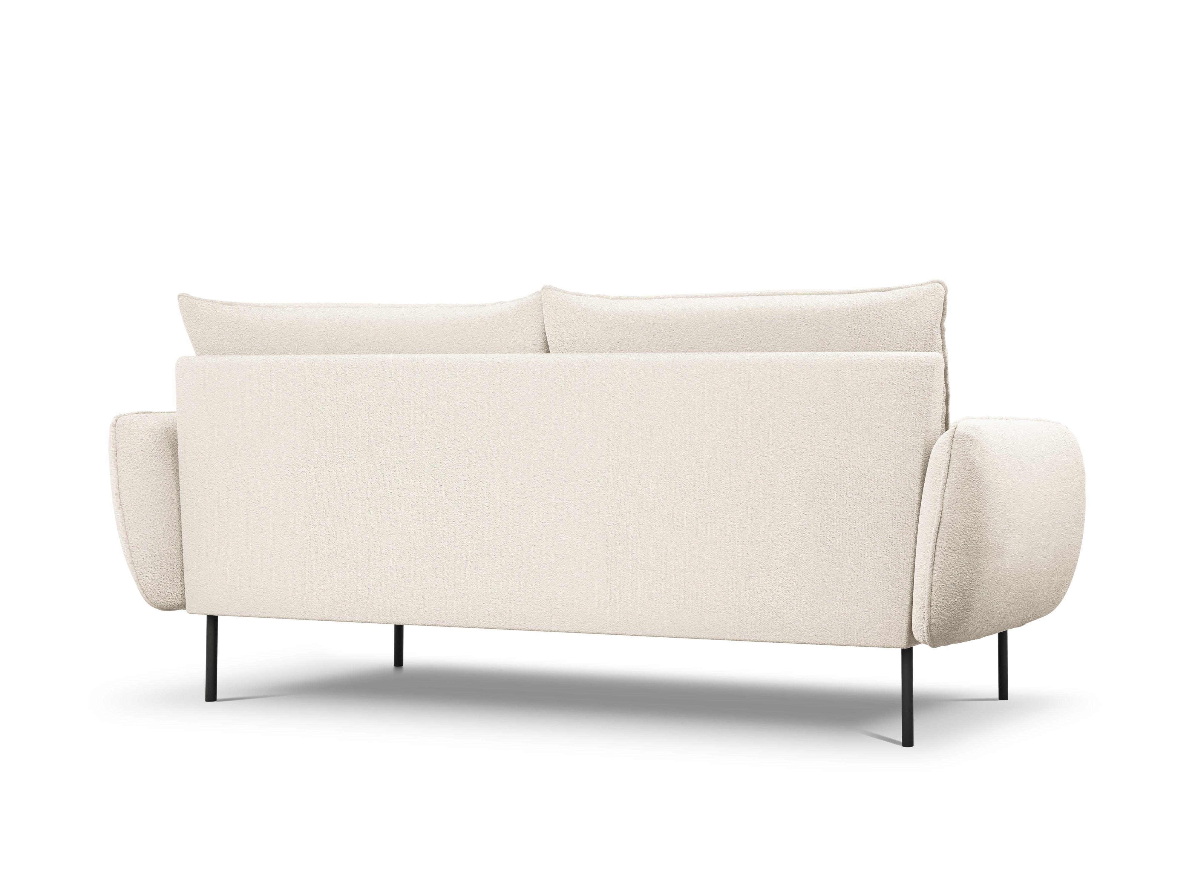 Sofa 4-osobowa VIENNA beżowy boucle z czarną podstawą - Image 3
