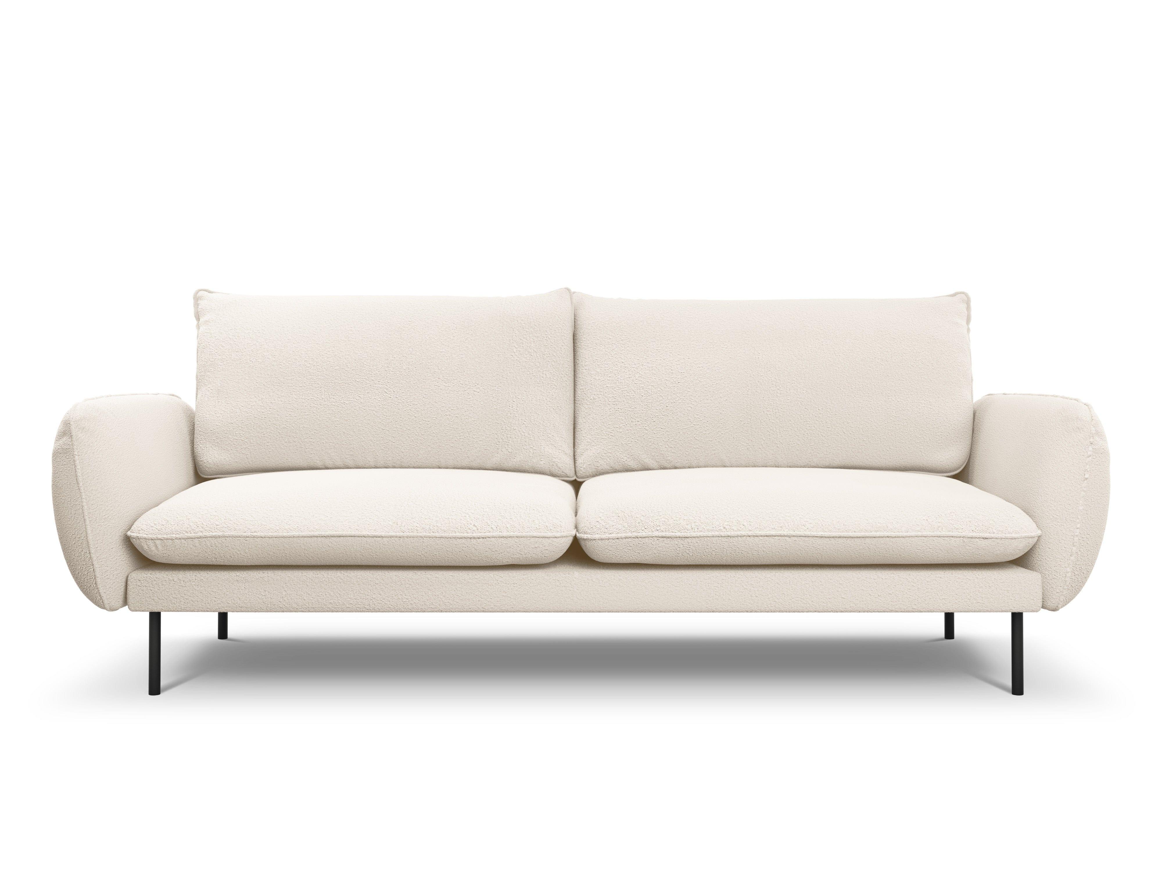 Sofa 4-osobowa VIENNA beżowy boucle z czarną podstawą - Image 4
