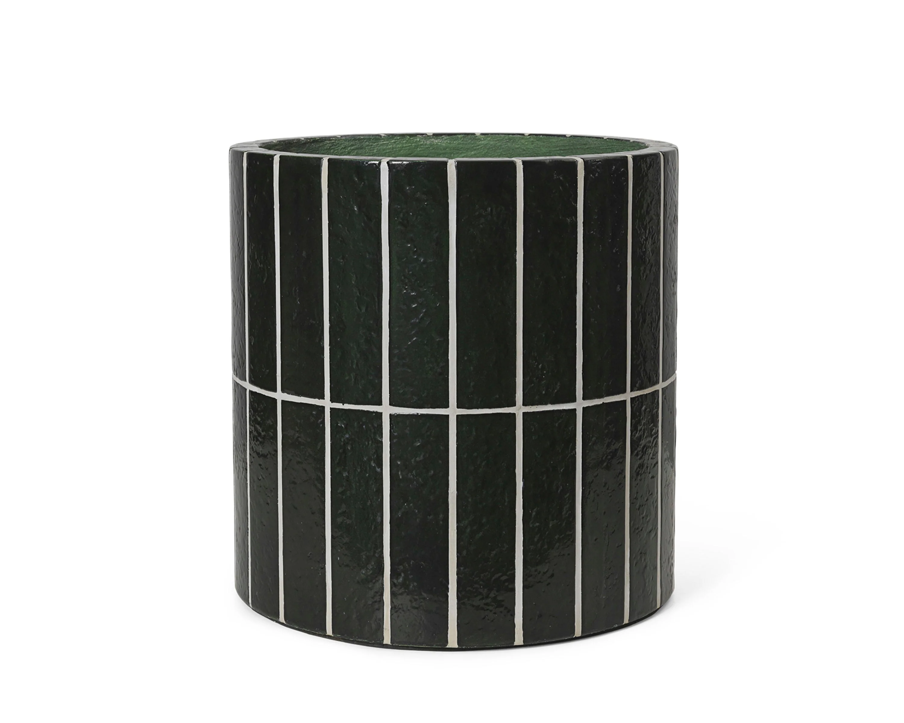 Donica PILLAR PLANT POT ciemnozielony beton z białym - Image 5