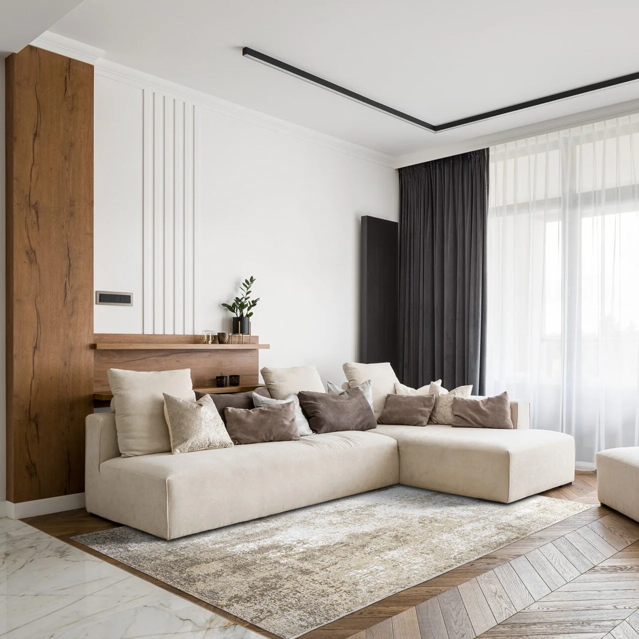 Dywan DECO RUGS beżowy z białym - Image 2