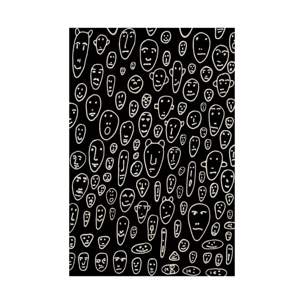 Dywan FLOATING FACES czarny