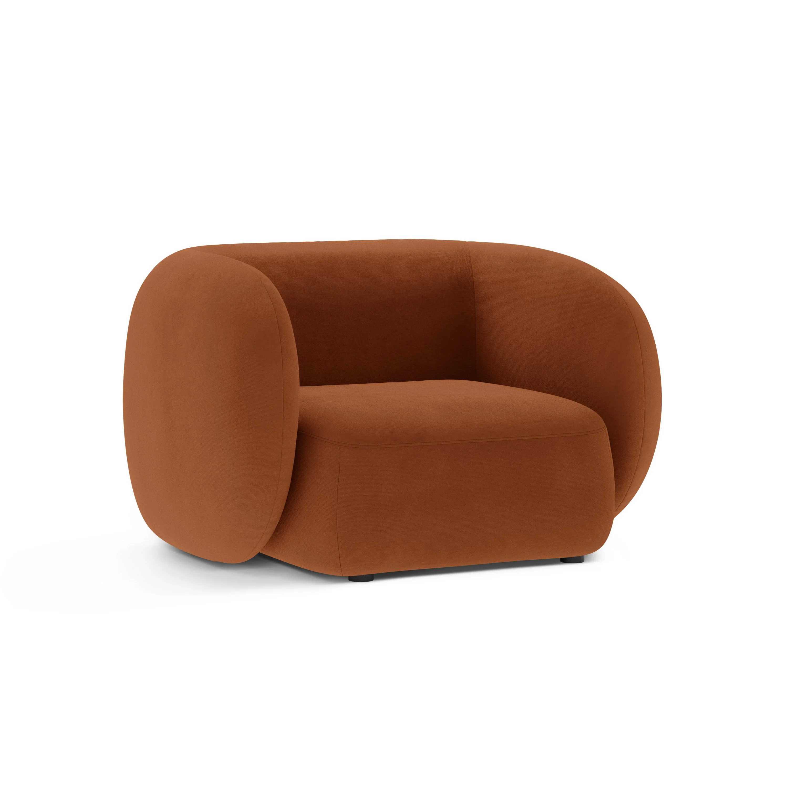 Fotel aksamitny KATE terracotta