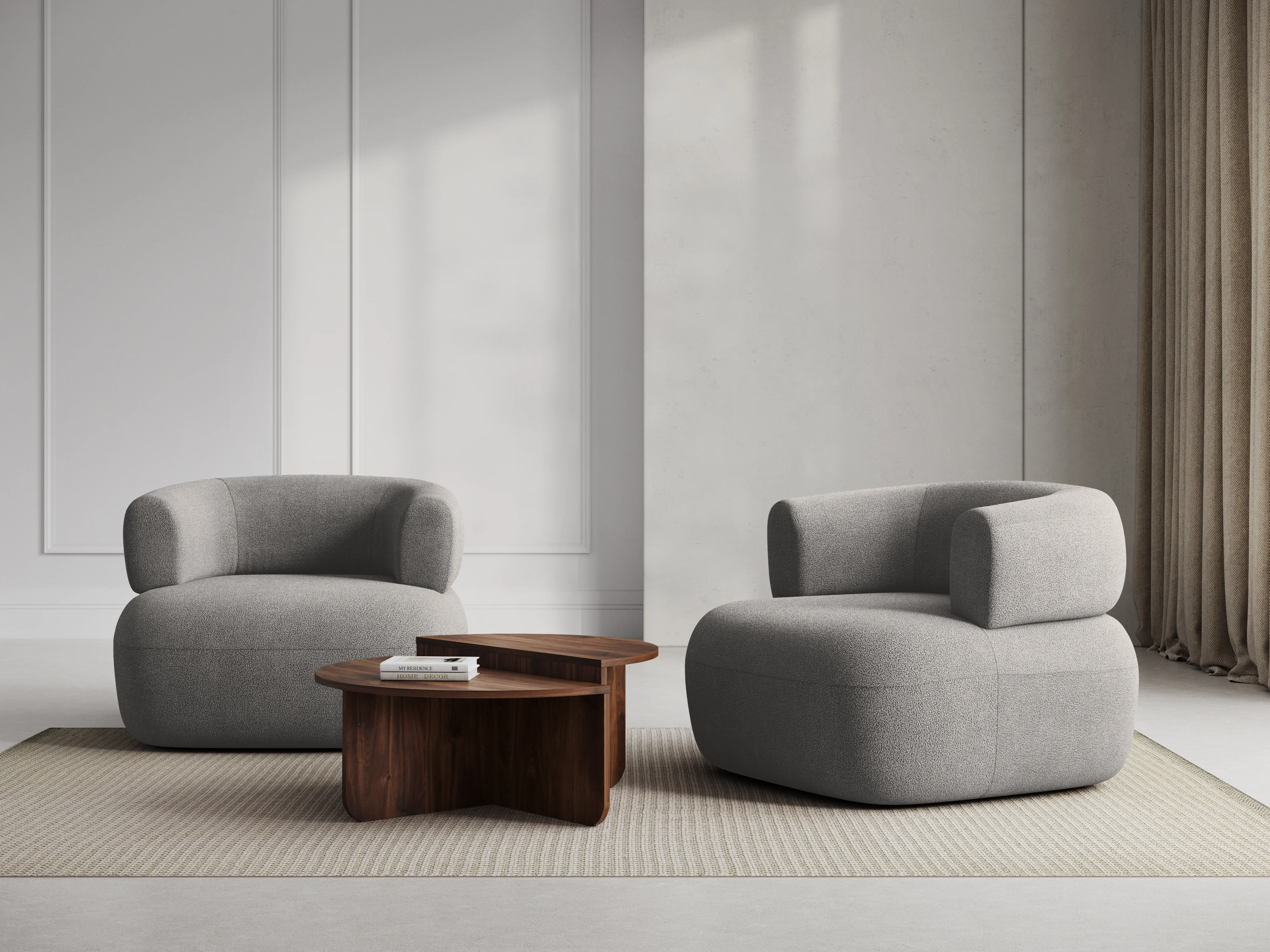 Fotel JENNY jasnoszary boucle - Image 2