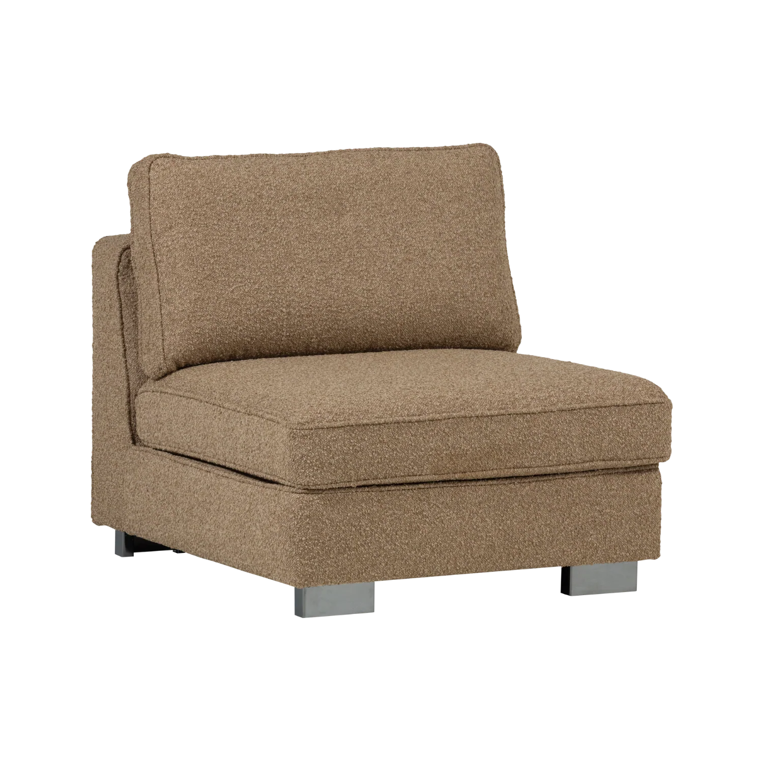 Fotel / moduł LAZY brązowy bouclé