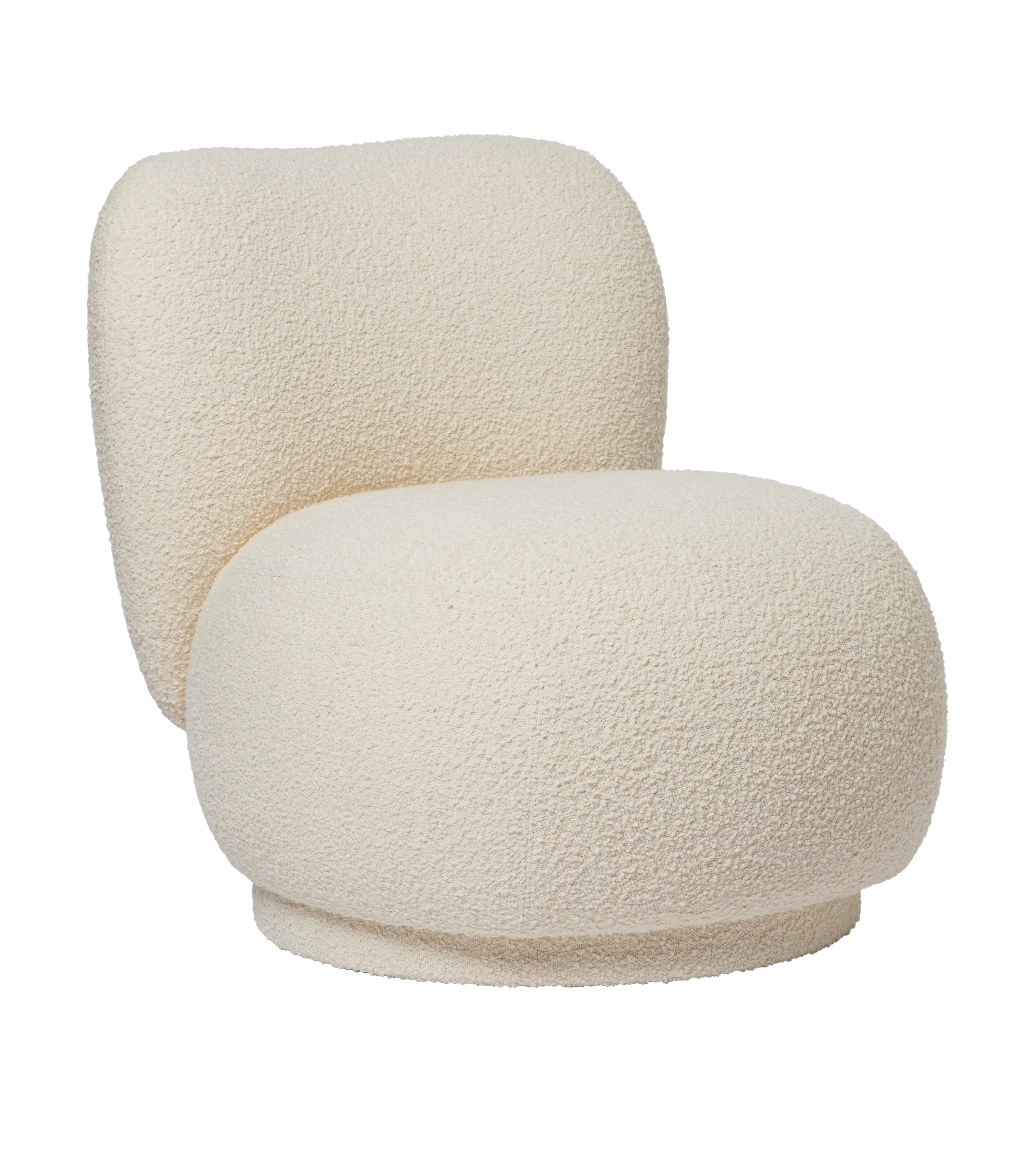 Fotel obrotowy RICO PICCOLO LOUNGE Nordic Bouclé złamana biel