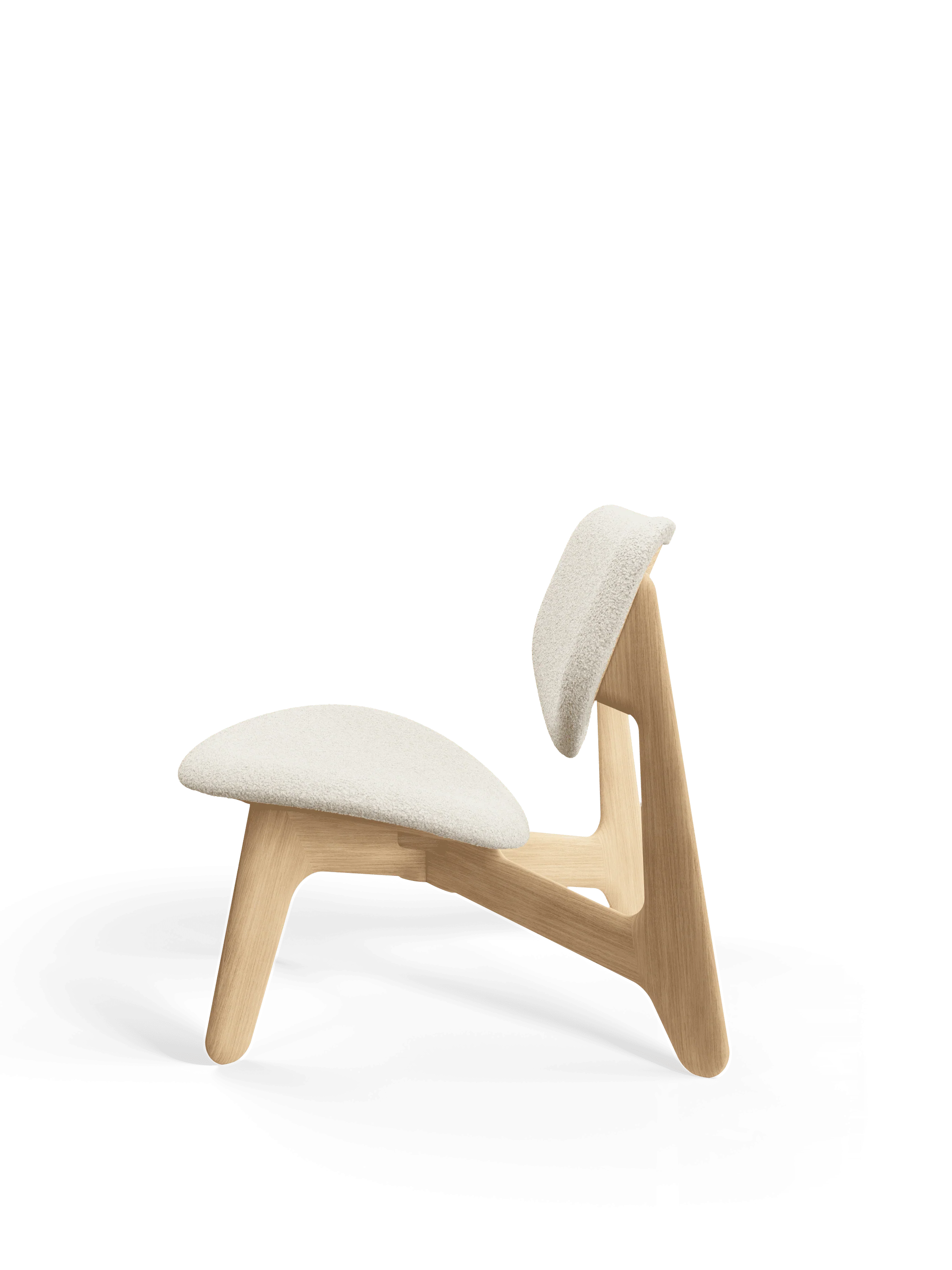 Fotel SLAB beżowy boucle z dębową podstawą - Image 11