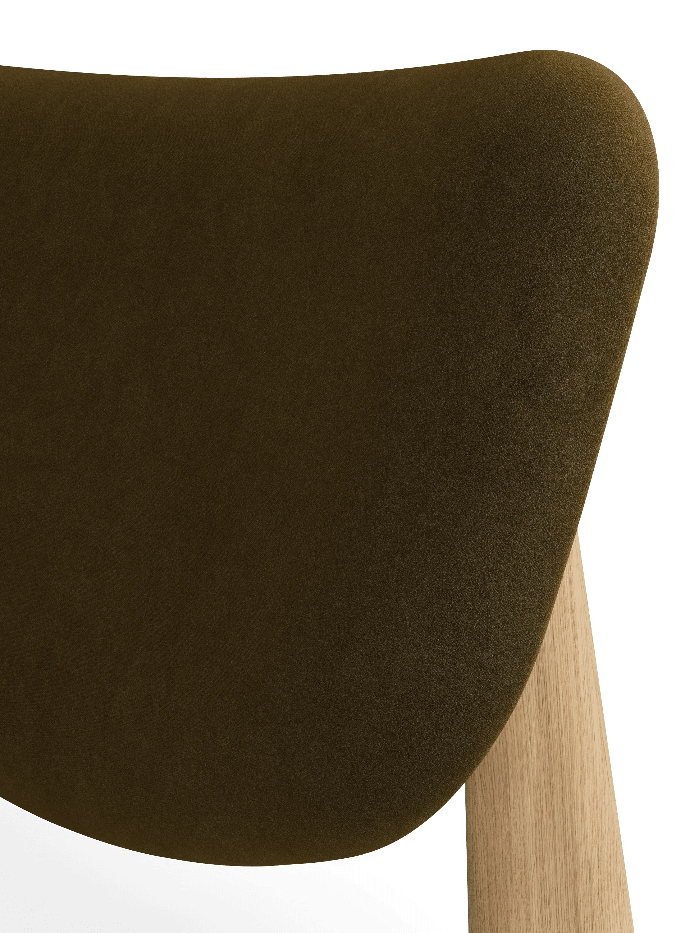 Fotel SLAB khaki z dębową podstawą - Image 6