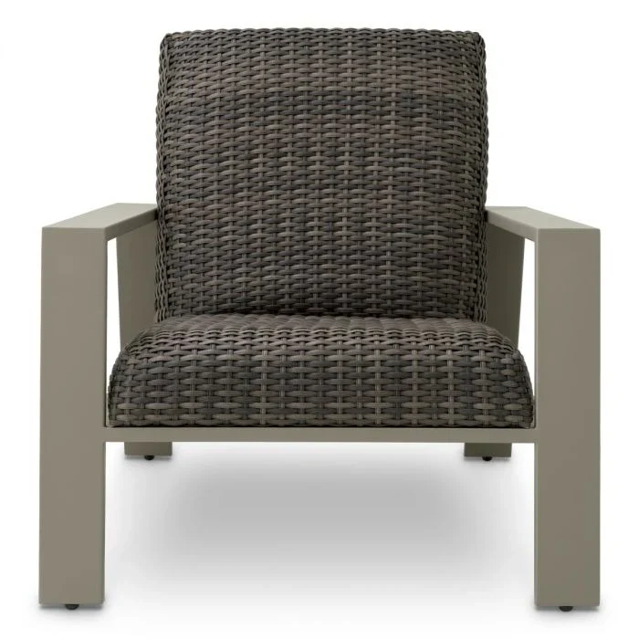 Fotel zewnętrzny BELLE VUE szary rattan - Image 4