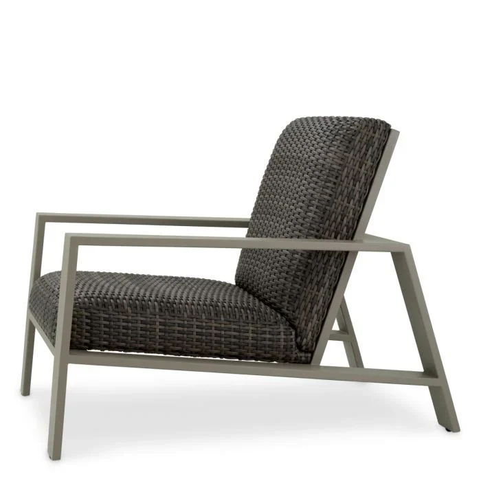 Fotel zewnętrzny BELLE VUE szary rattan - Image 5