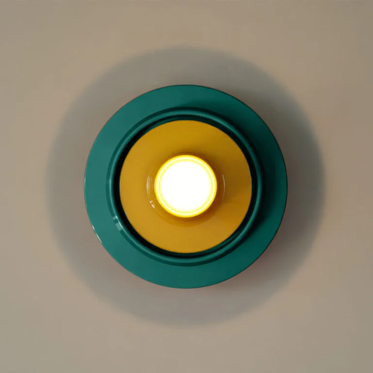 Kinkiet ceramiczny VOILÀ zielony petrol z żółtym - Image 2