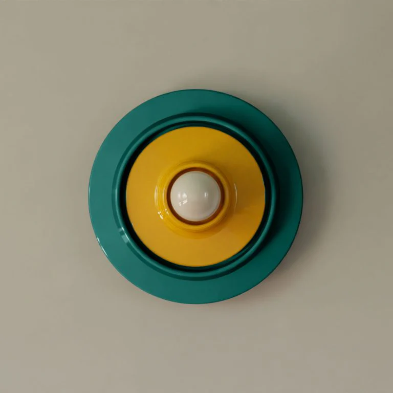 Kinkiet ceramiczny VOILÀ zielony petrol z żółtym - Image 4