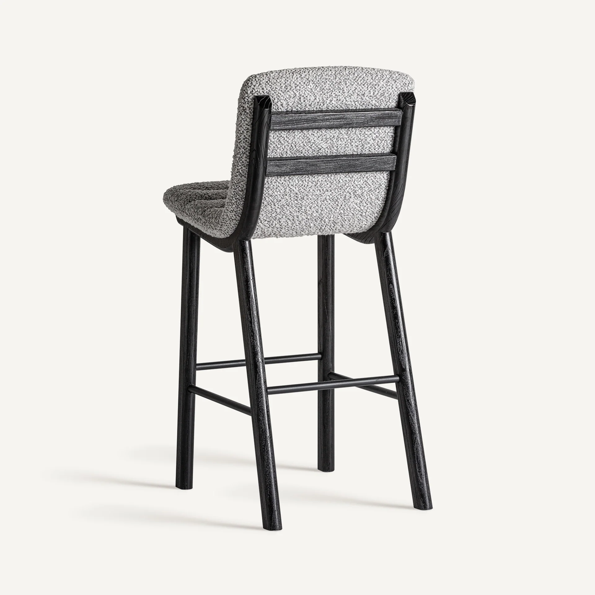 Krzesło barowe JACQUARD szary z czarną wiązową podstawą - Image 7