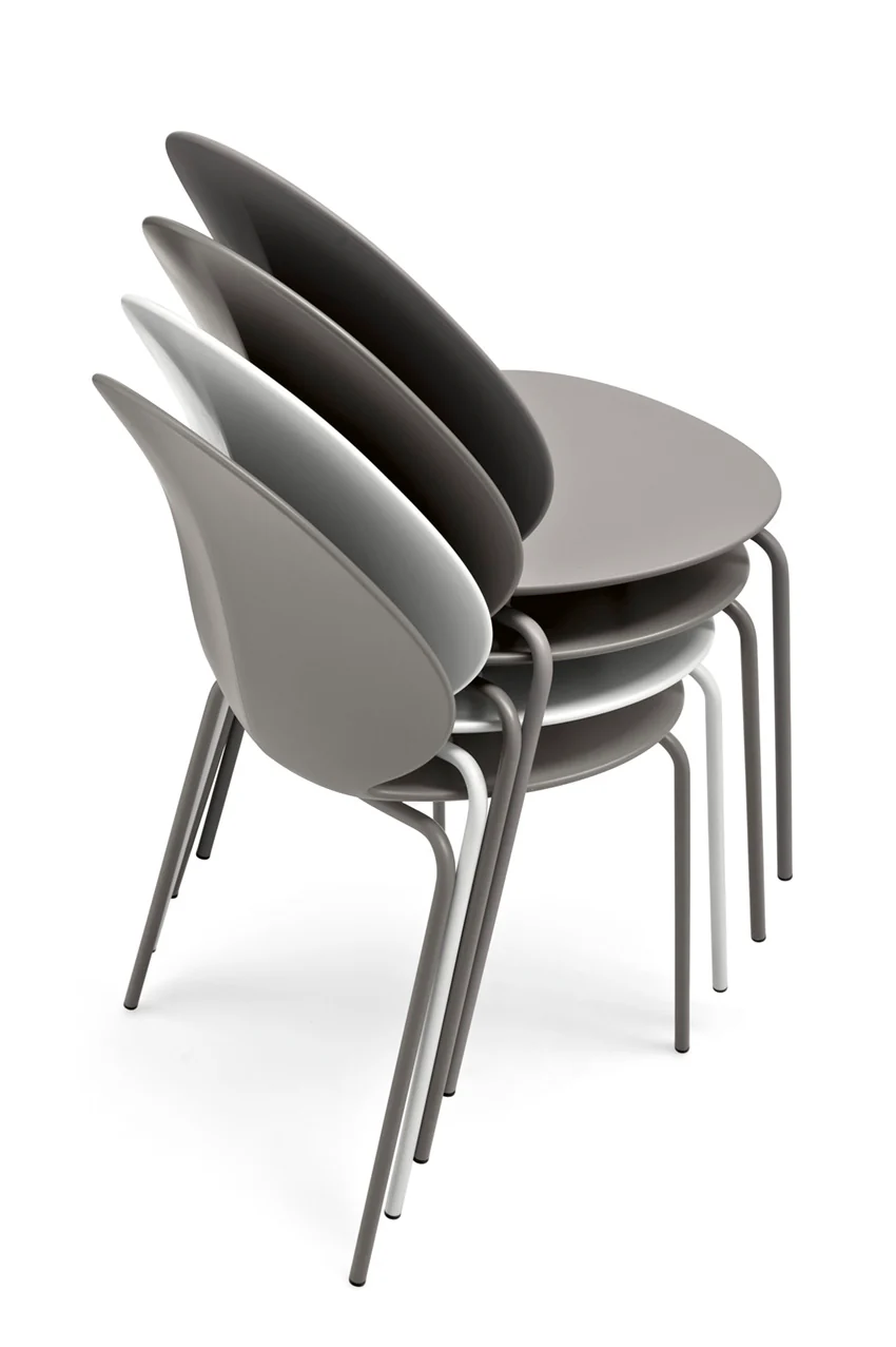 Krzesło BASIL taupe siedzisko z taupe metalową podstawą - Image 5