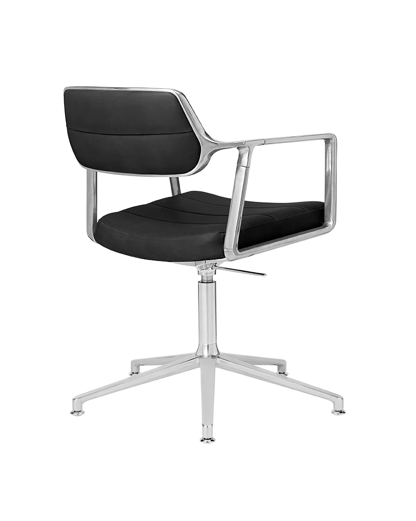 Krzesło biurowe 453+ czarna skóra z metalową podstawą - Image 19