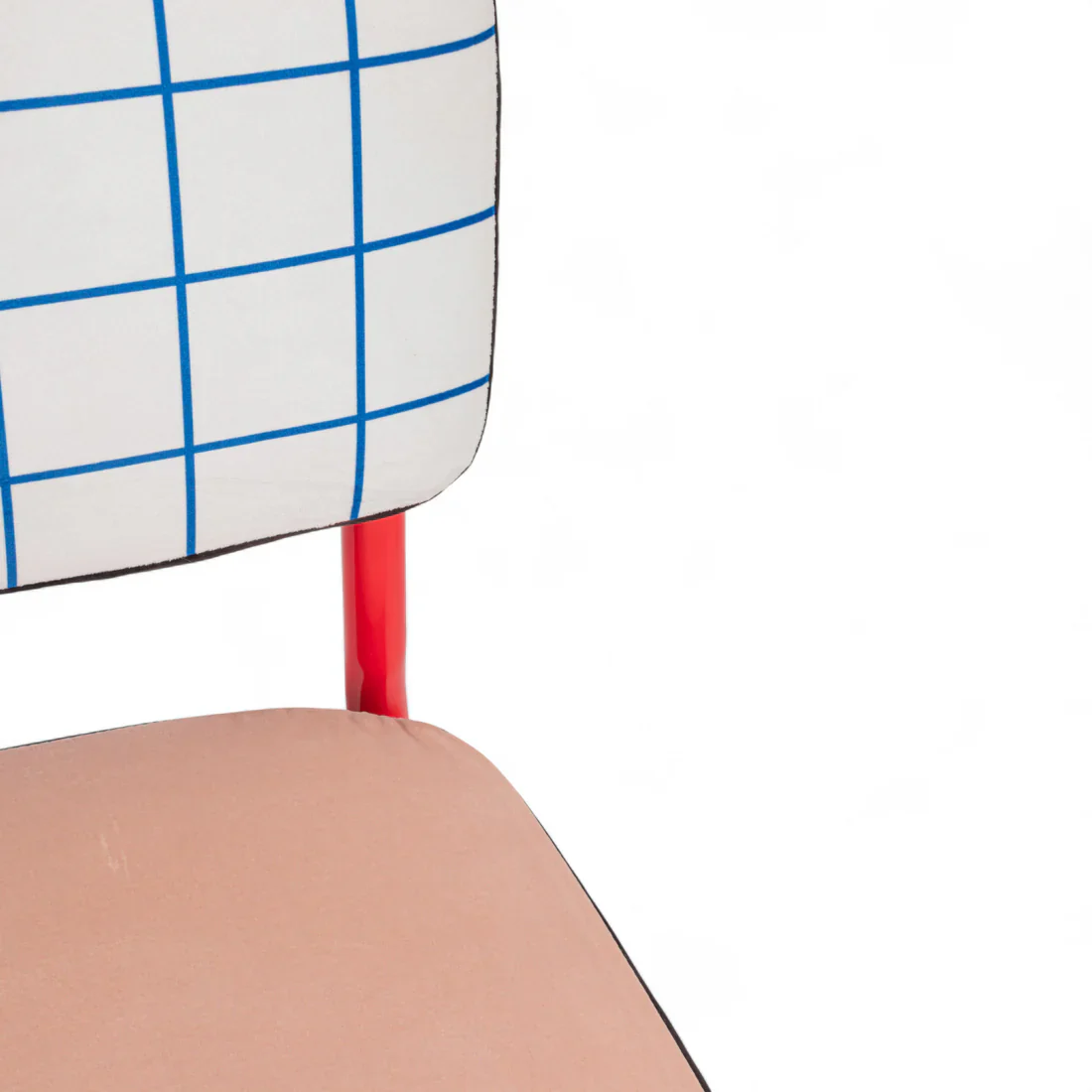 Krzesło SUPERCHAIR BLUE GRID łososiowy z czerwoną podstawą - Image 6
