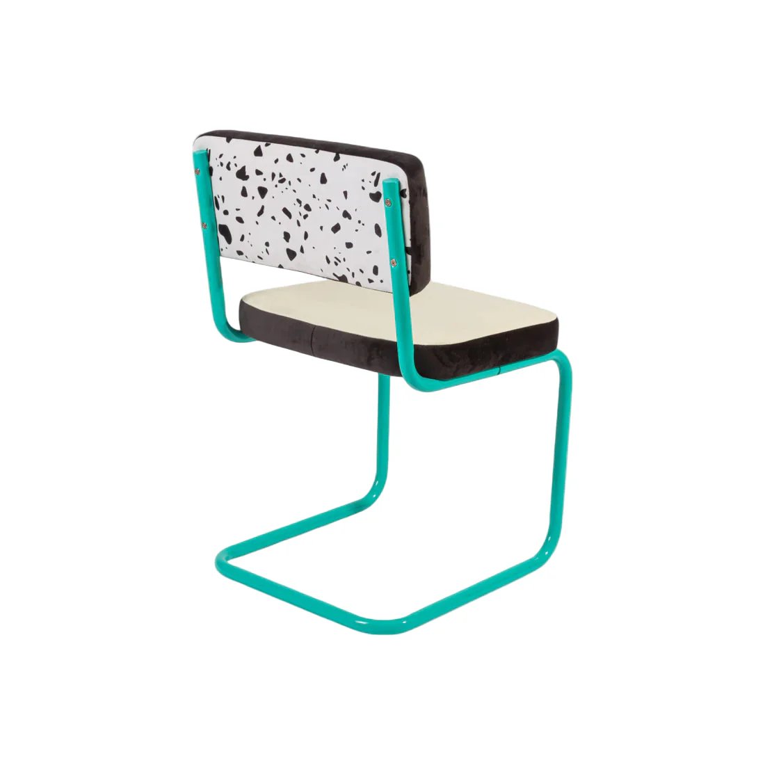 Krzesło SUPERCHAIR TERRAZZO jasnożółty z turkusową podstawą - Image 4