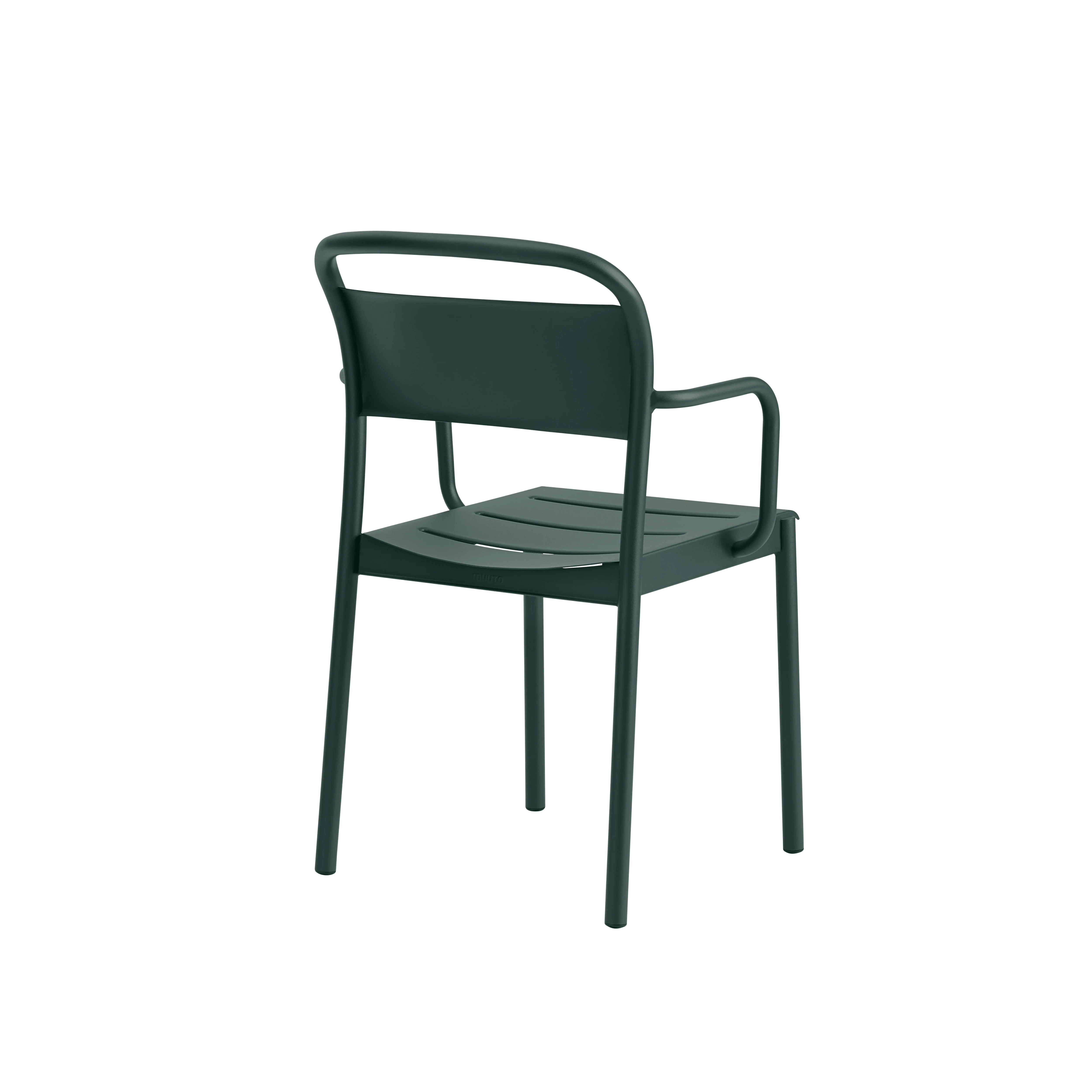 Krzesło z podłokietnikami zewnętrzne LINEAR ciemnozielona stal - Image 3