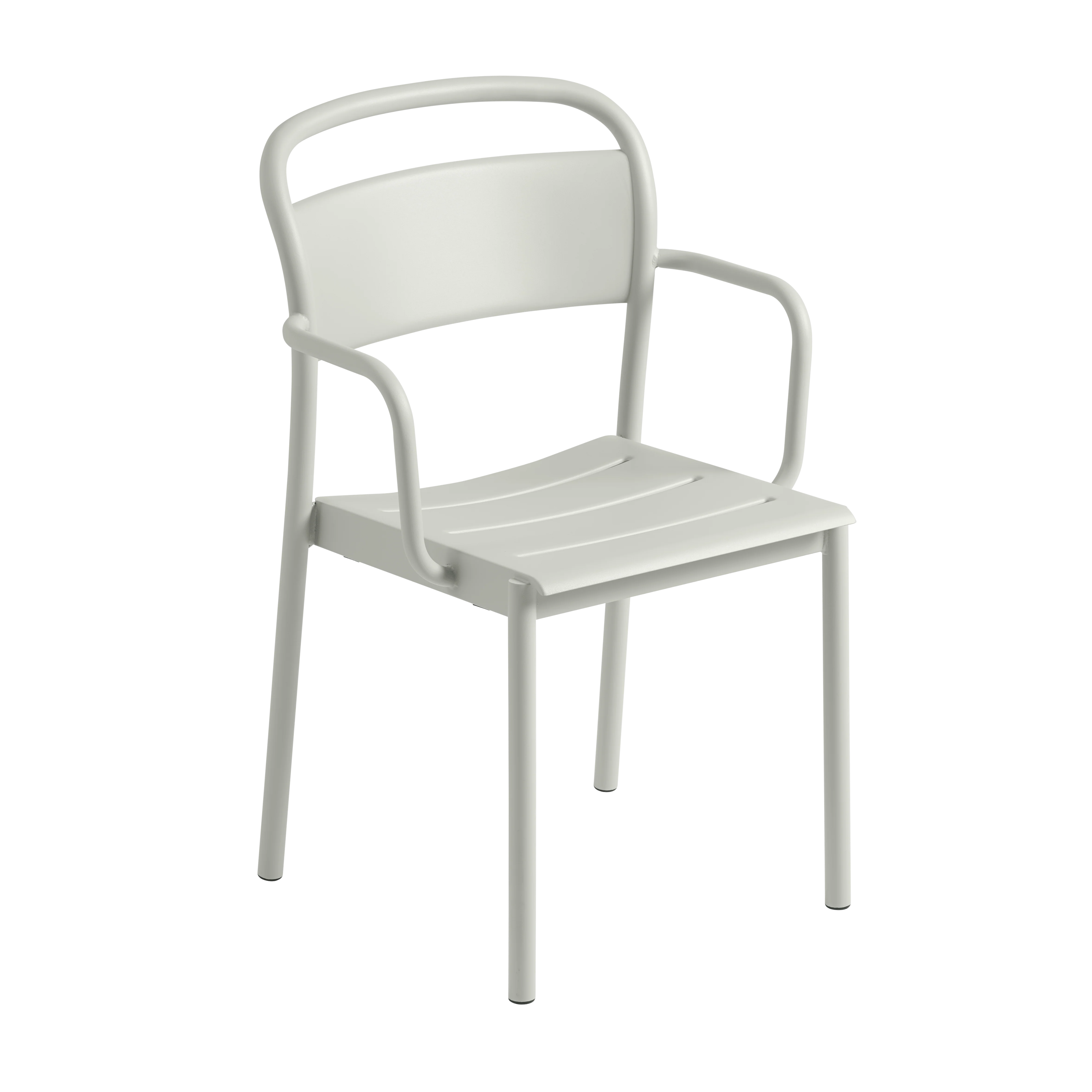 Krzesło z podłokietnikami zewnętrzne LINEAR szara stal