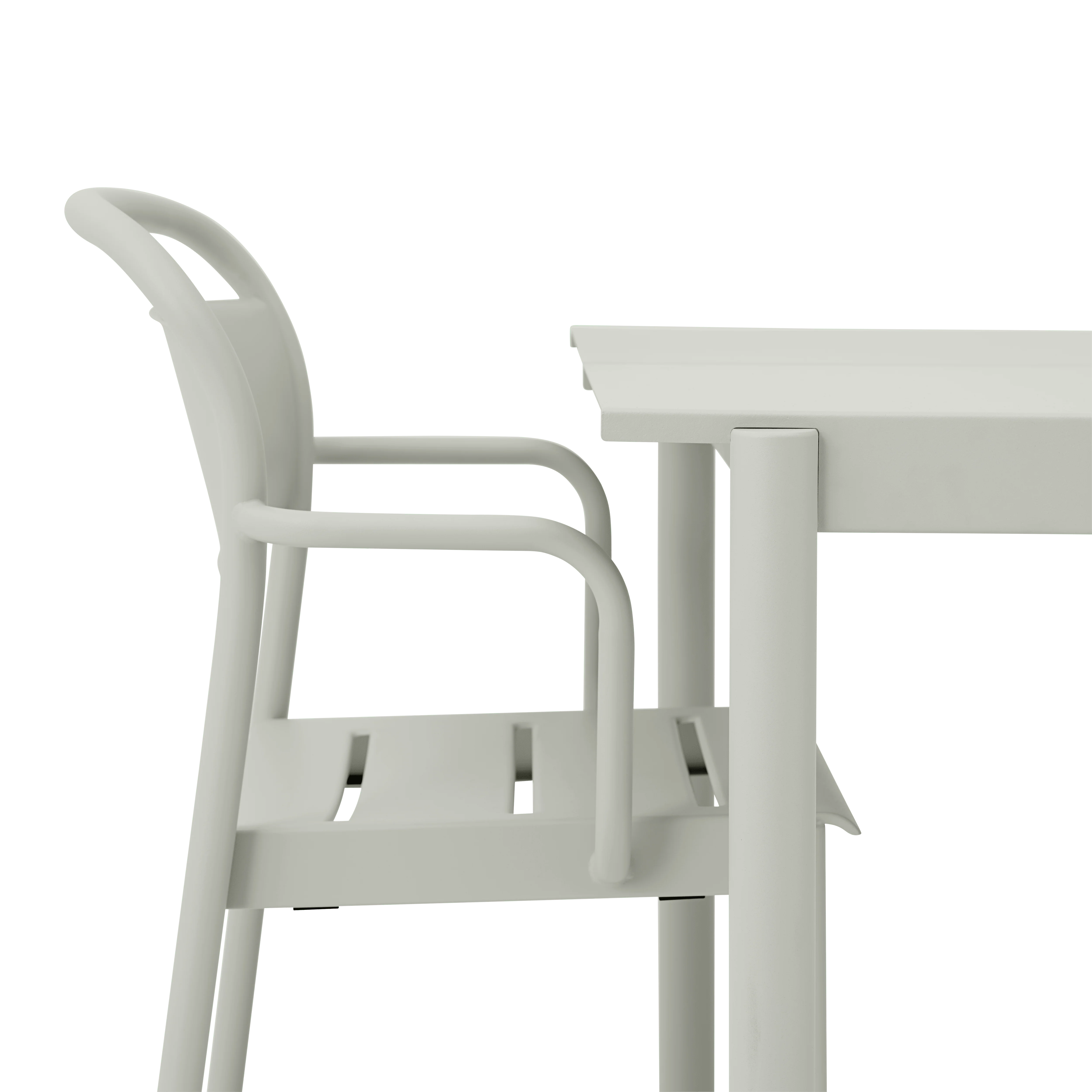 Krzesło z podłokietnikami zewnętrzne LINEAR szara stal - Image 5
