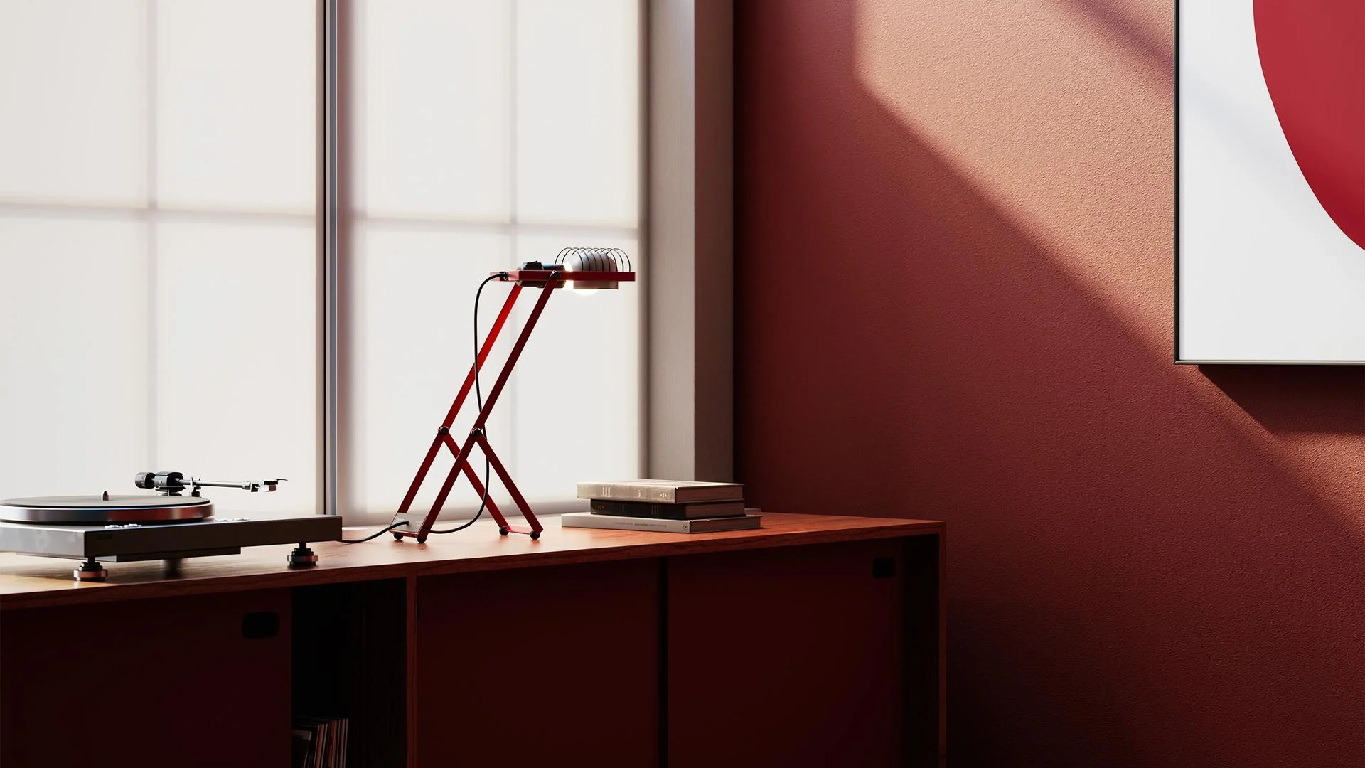 Lampa biurkowa regulowana SINTESI czerwony - Image 2