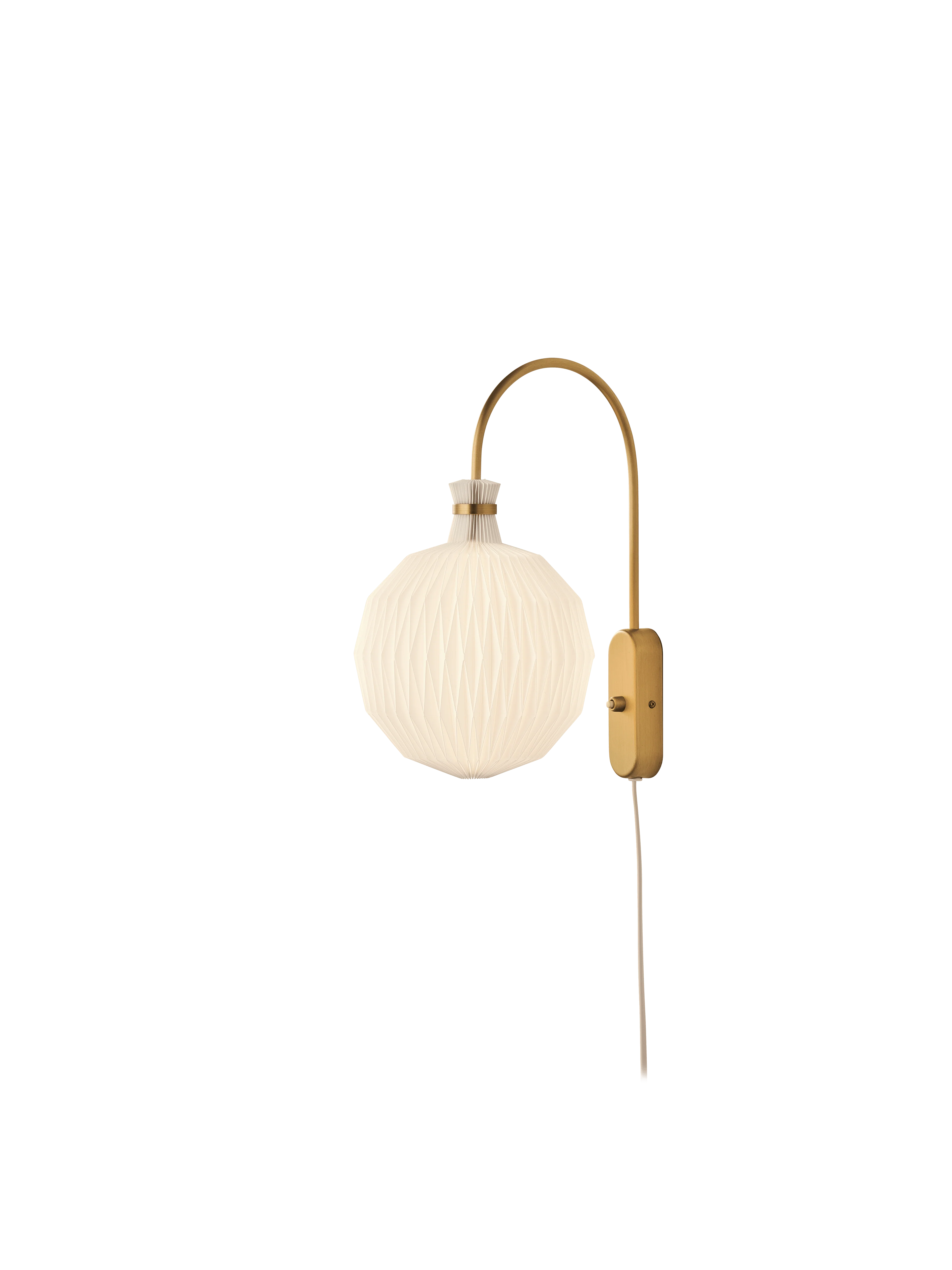 Lampa ścienna MODEL 201 biały z mosiężną podstawą - Image 4
