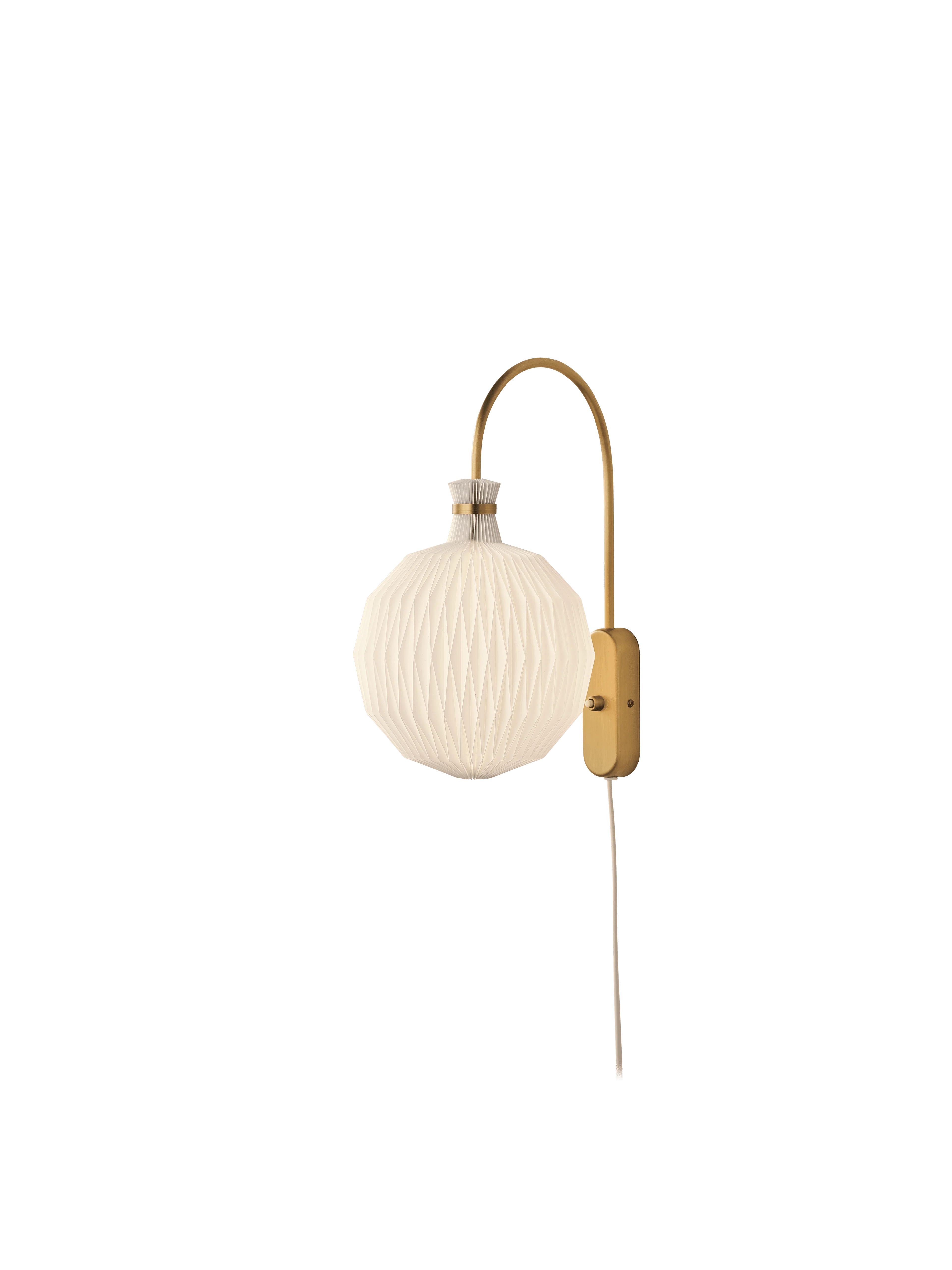 Lampa ścienna MODEL 201 biały z mosiężną podstawą - Image 7