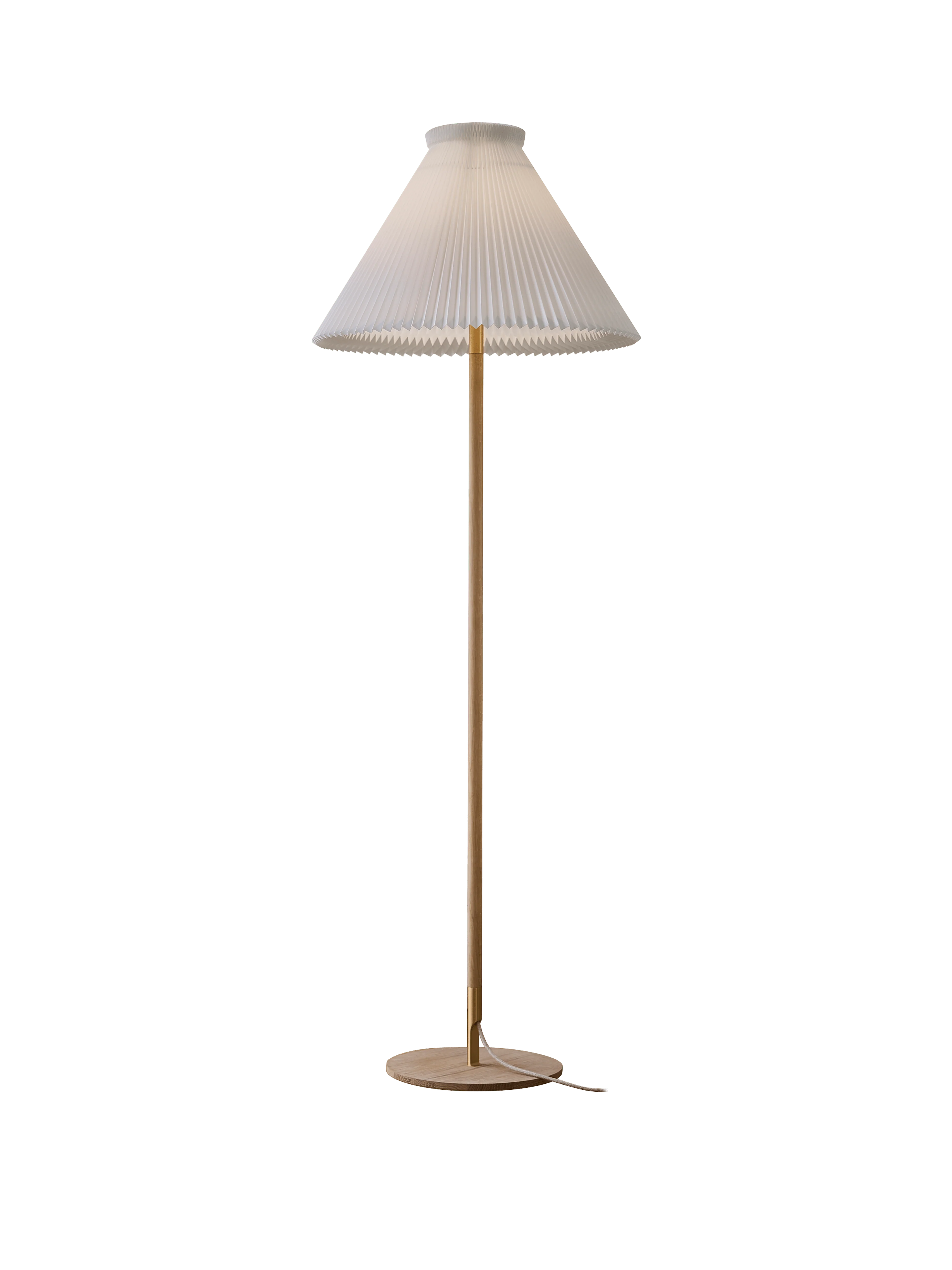 Lampa podłogowa MODEL 328 LK 80 biały z jasną dębową podstawą - Image 3