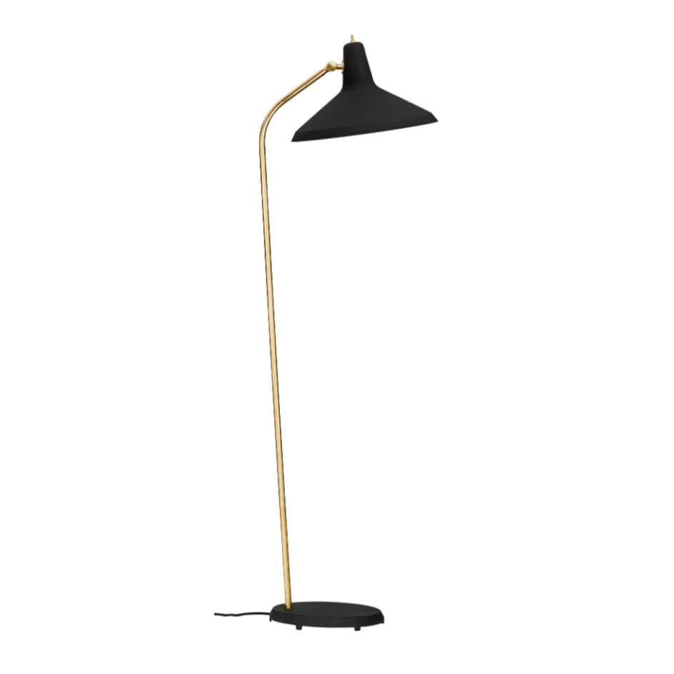Lampa podłogowa do czytania G-10 mosiężny z czarnym