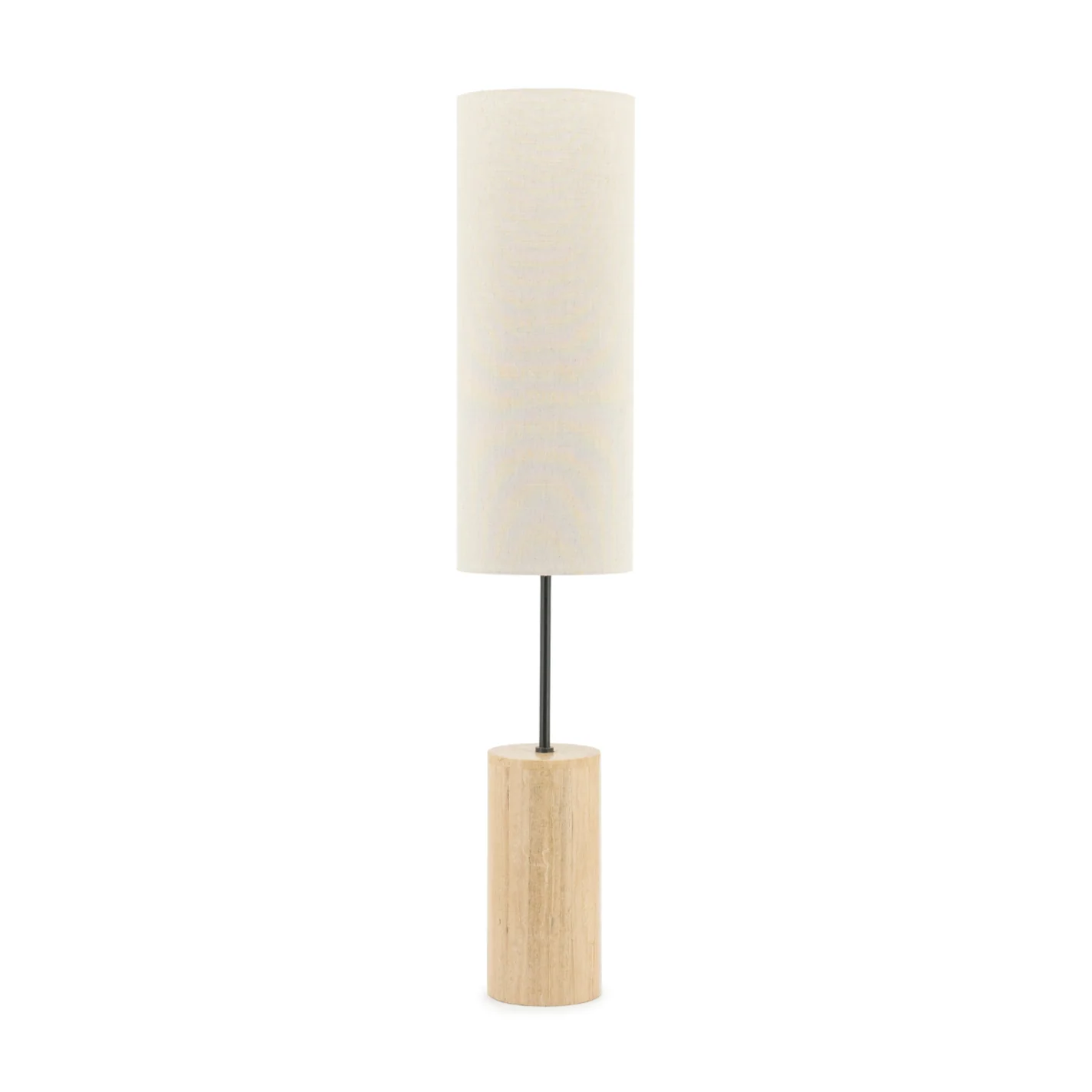 Lampa podłogowa AMARA trawertyn z beżowym kloszem