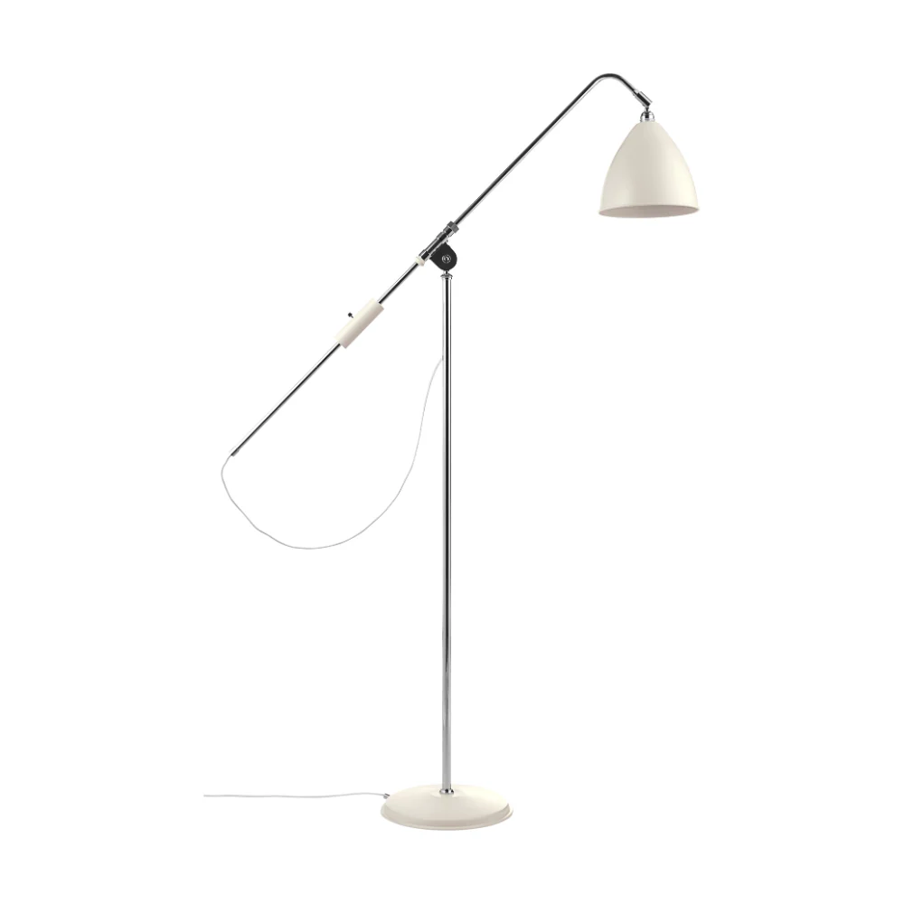 Lampa podłogowa BESTLITE BL4 chrom z kremowym kloszem