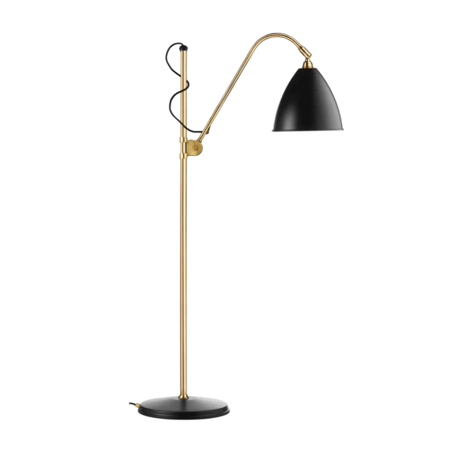 Lampa podłogowa BESTLITE BL3 mosiądz z czarnym kloszem