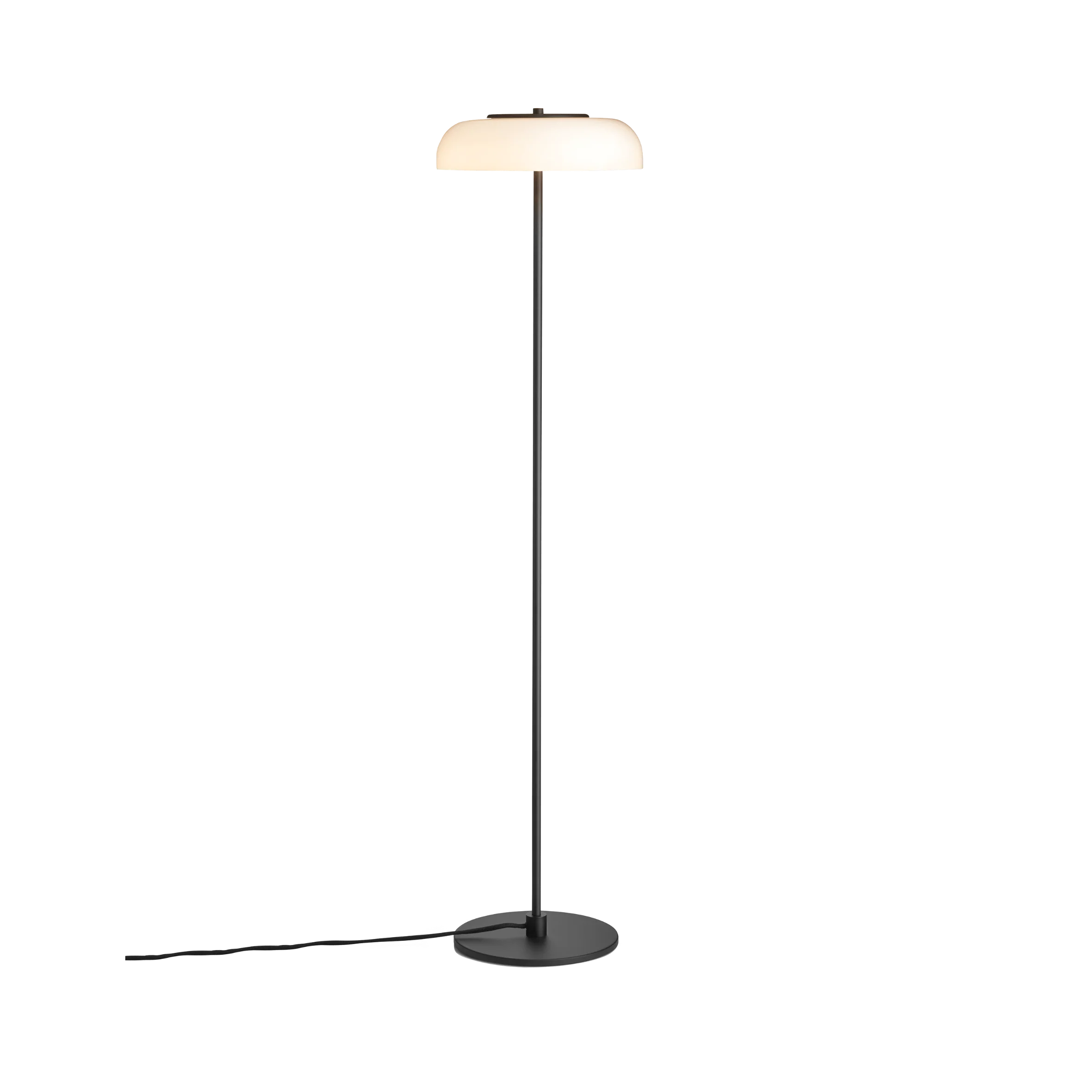 Lampa podłogowa BLOSSI czarny z opalowym szkłem
