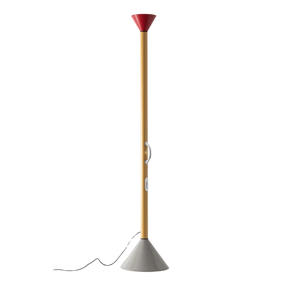 Lampa podłogowa CALLIMACO żółty z czerwonym i szarym