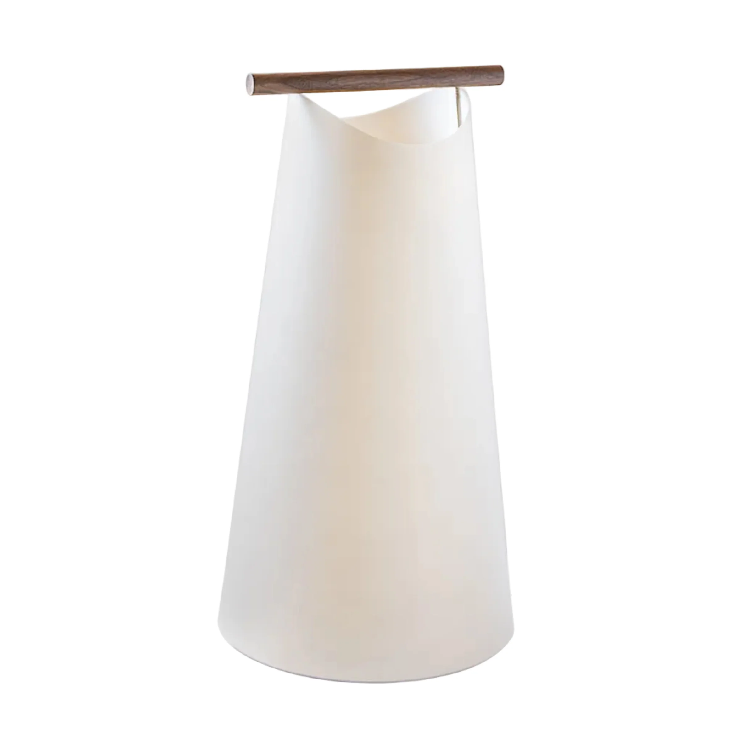 Lampa podłogowa CATAY biały z drewnem orzechowym