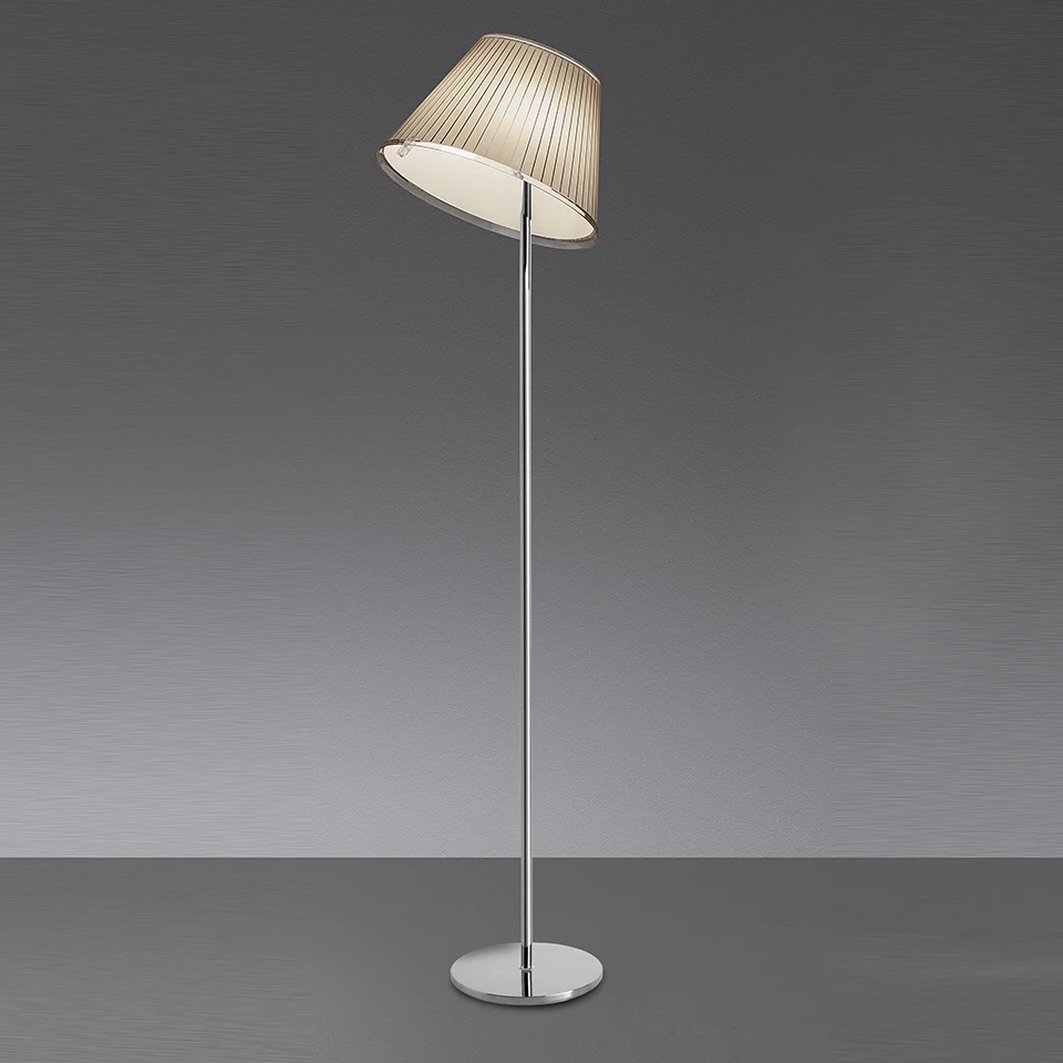 Lampa podłogowa CHOOSE pergaminowy klosz z chromowaną podstawą - Image 2