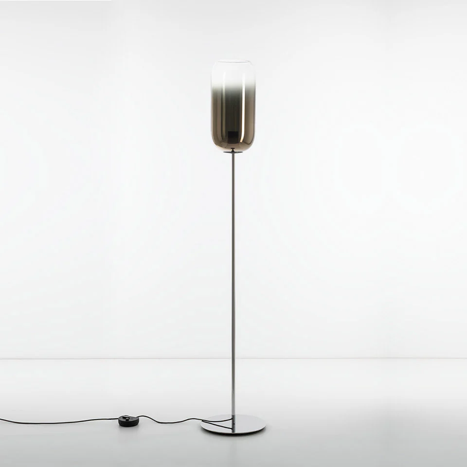 Lampa podłogowa GOPLE brązowy ze srebrną podstawą - Image 2