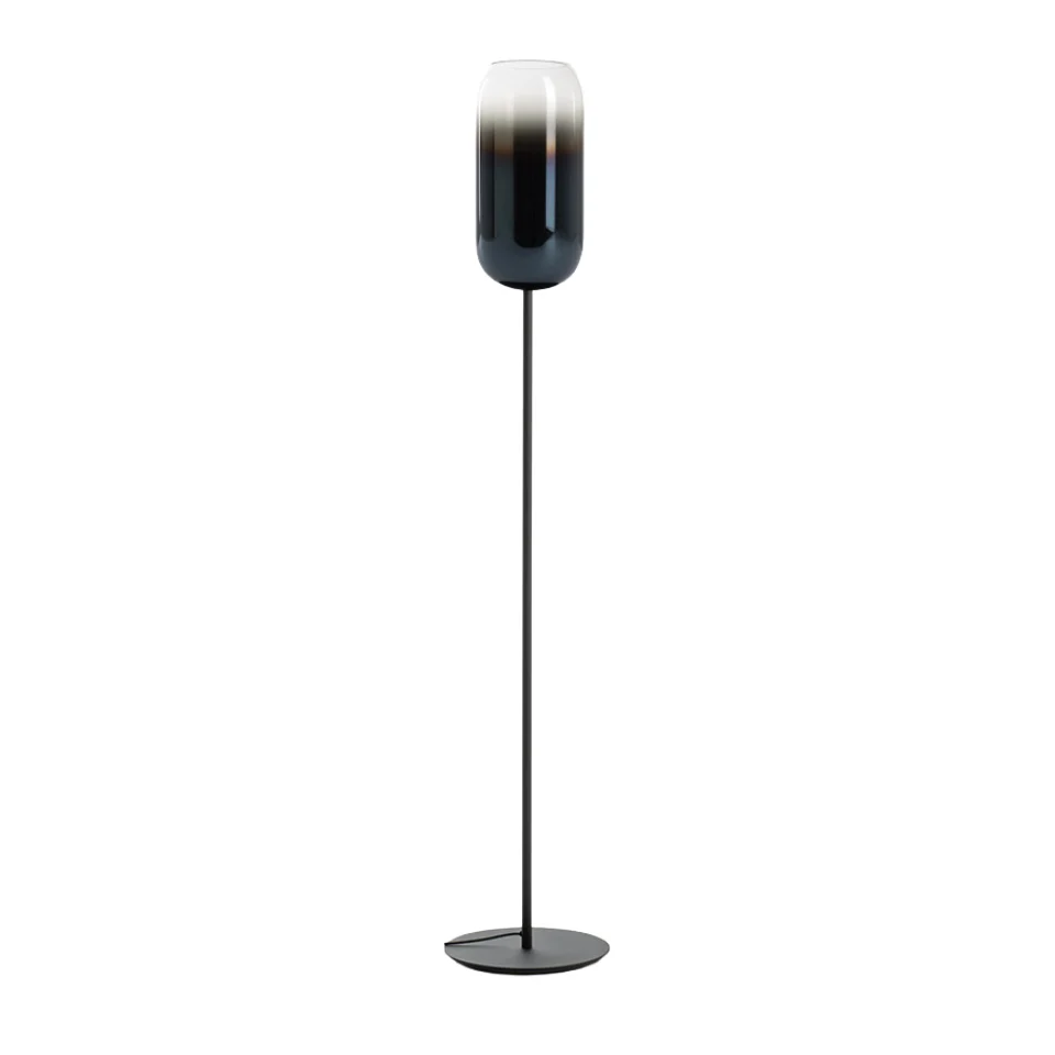 Lampa podłogowa GOPLE niebieski z czarną podstawą