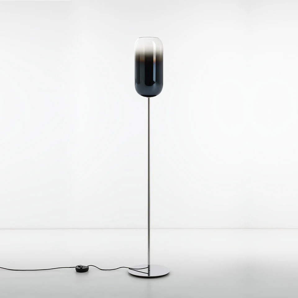 Lampa podłogowa GOPLE niebieski ze srebrną podstawą - Image 2