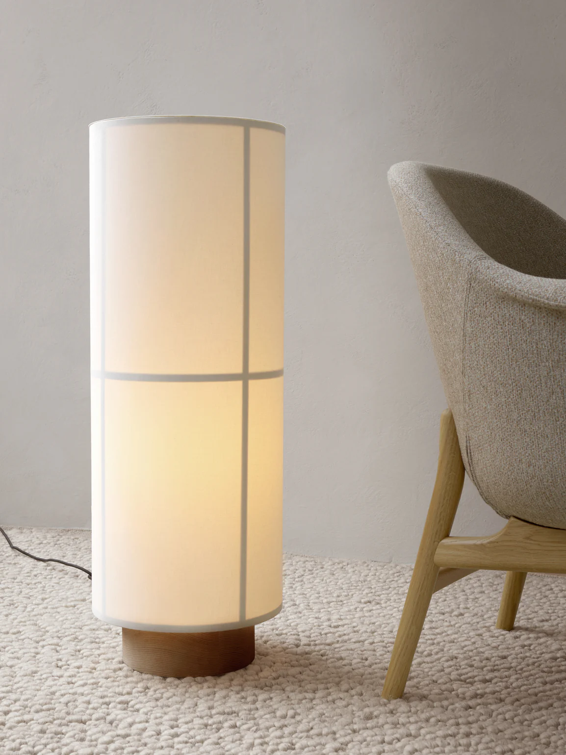 Lampa podłogowa HASHIRA len z jesionową podstawą - Image 8