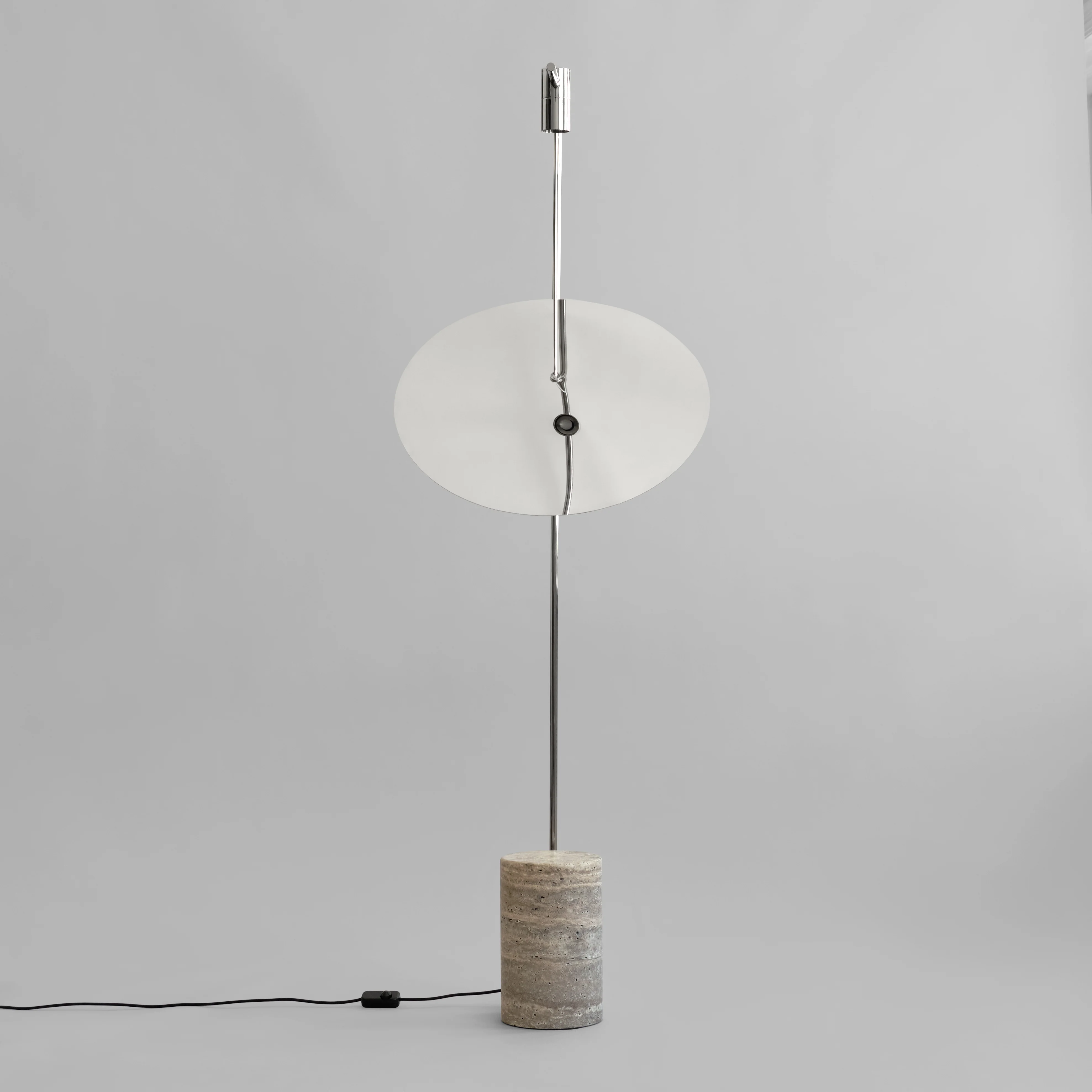 Lampa podłogowa MOON chrom i trawertyn - Image 5