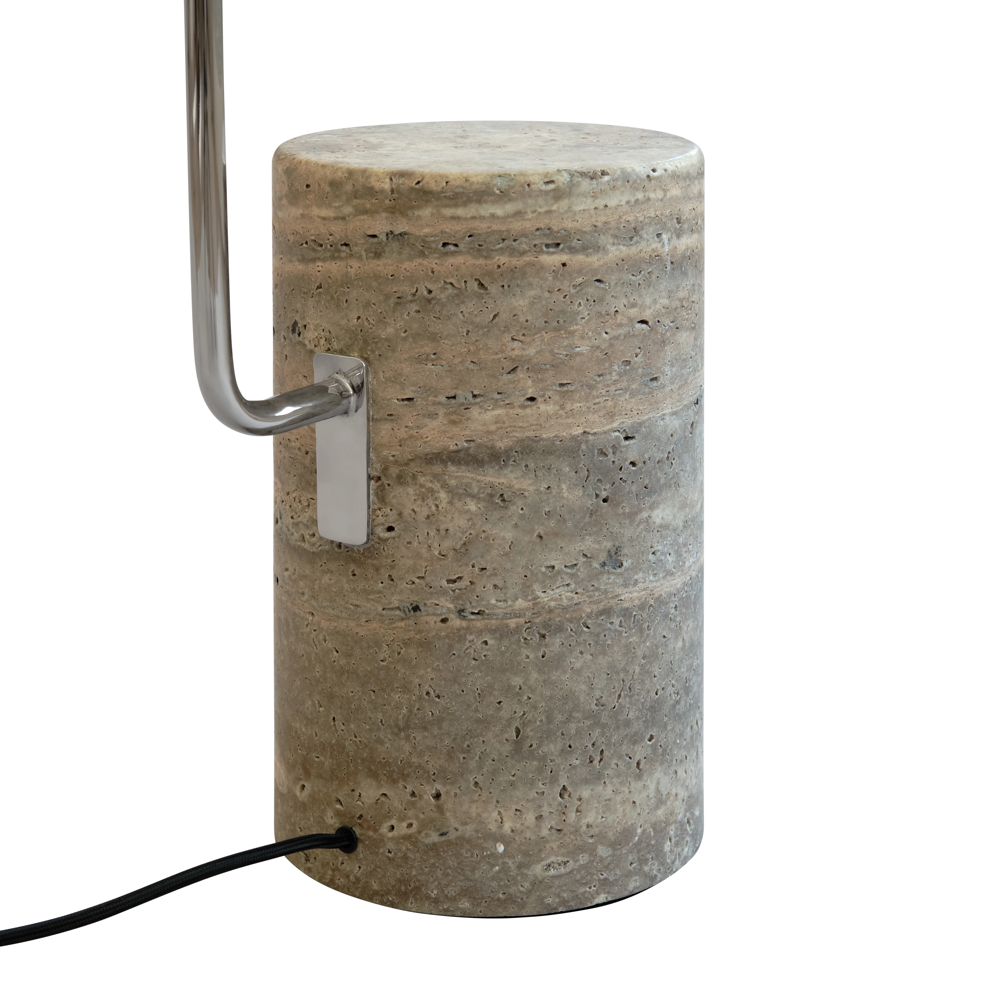 Lampa podłogowa MOON chrom i trawertyn - Image 8