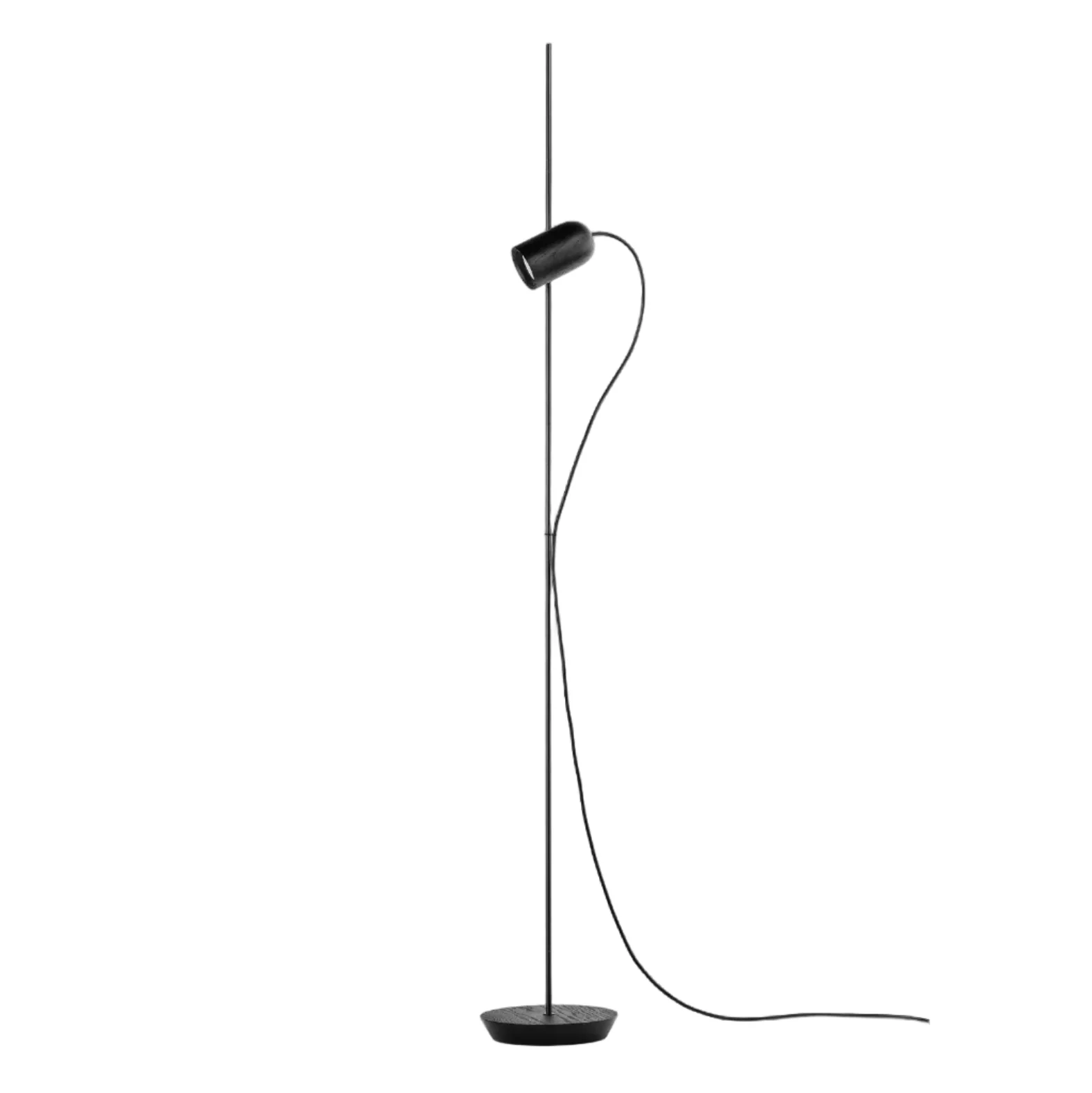 Lampa podłogowa ONFA czarne drewno jesionowe z grafitowym wykończeniem
