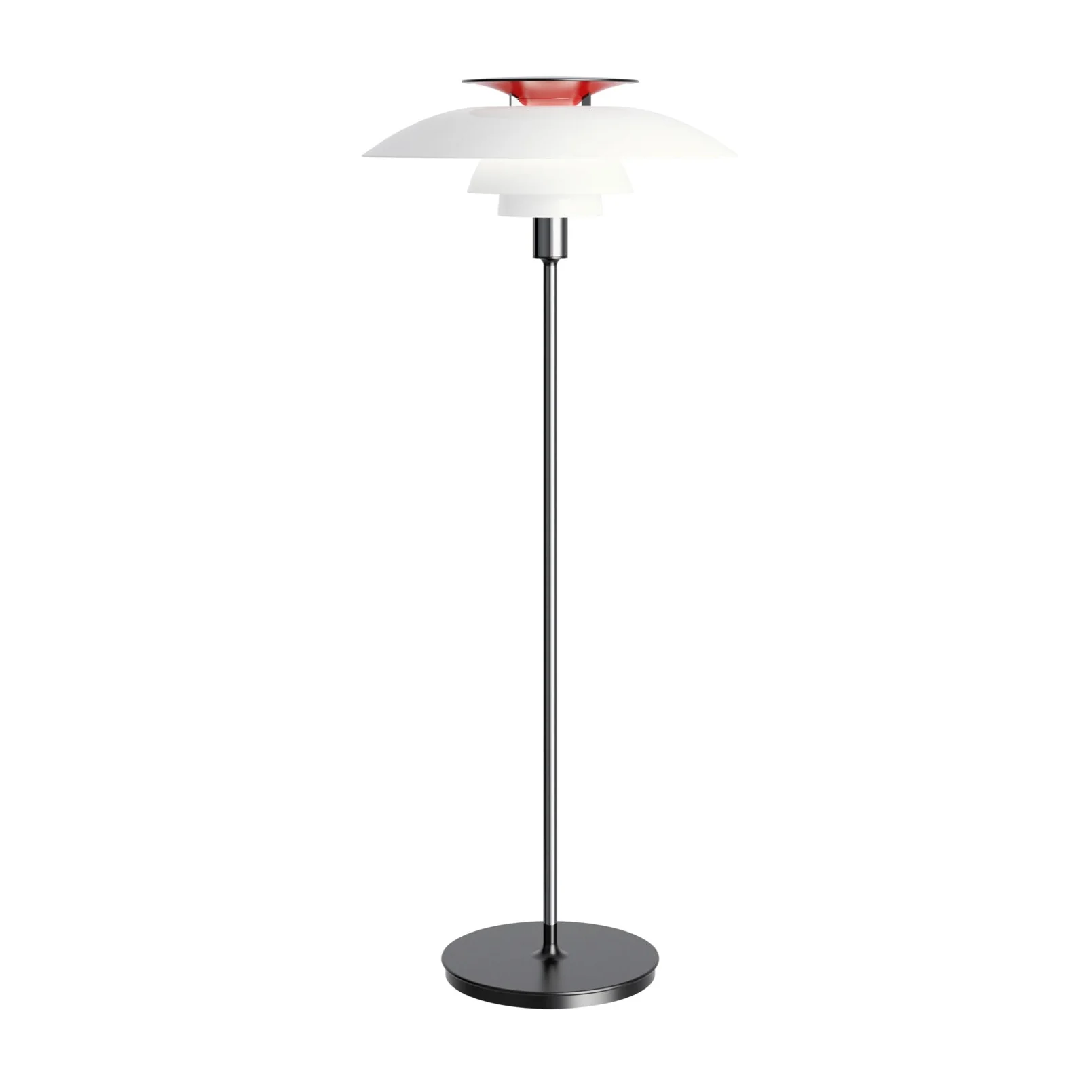 Lampa podłogowa PH 80 biały z chromowaną podstawą