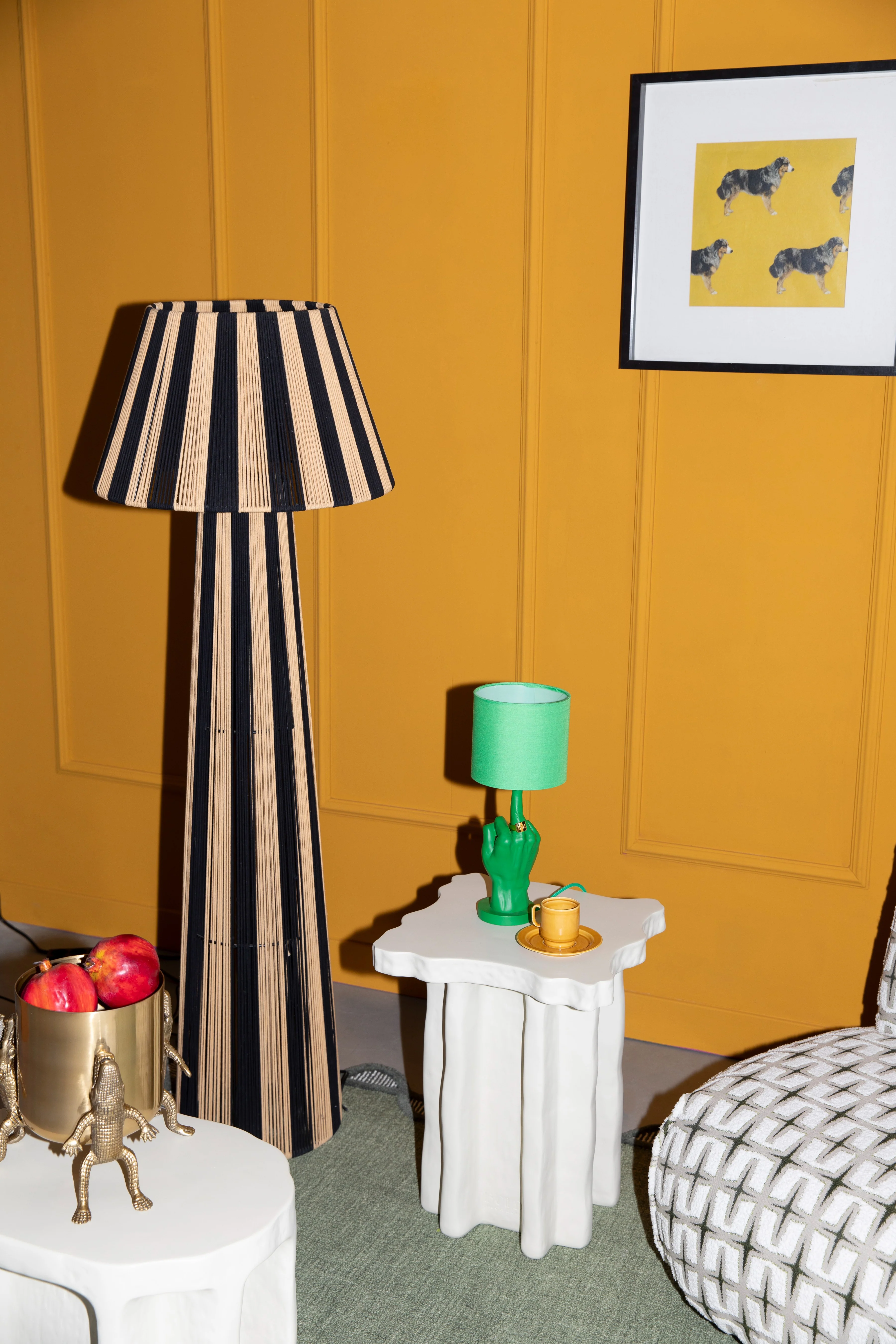 Lampa podłogowa STRIPE IT UP jasnobrązowy z czarnym - Image 2
