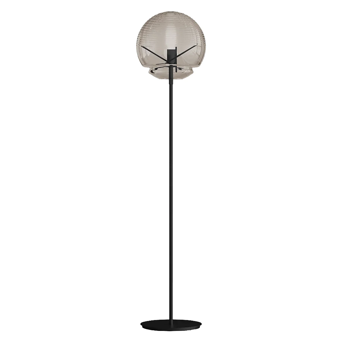 Lampa podłogowa VITRUVIO czarny ze szklanym kloszem