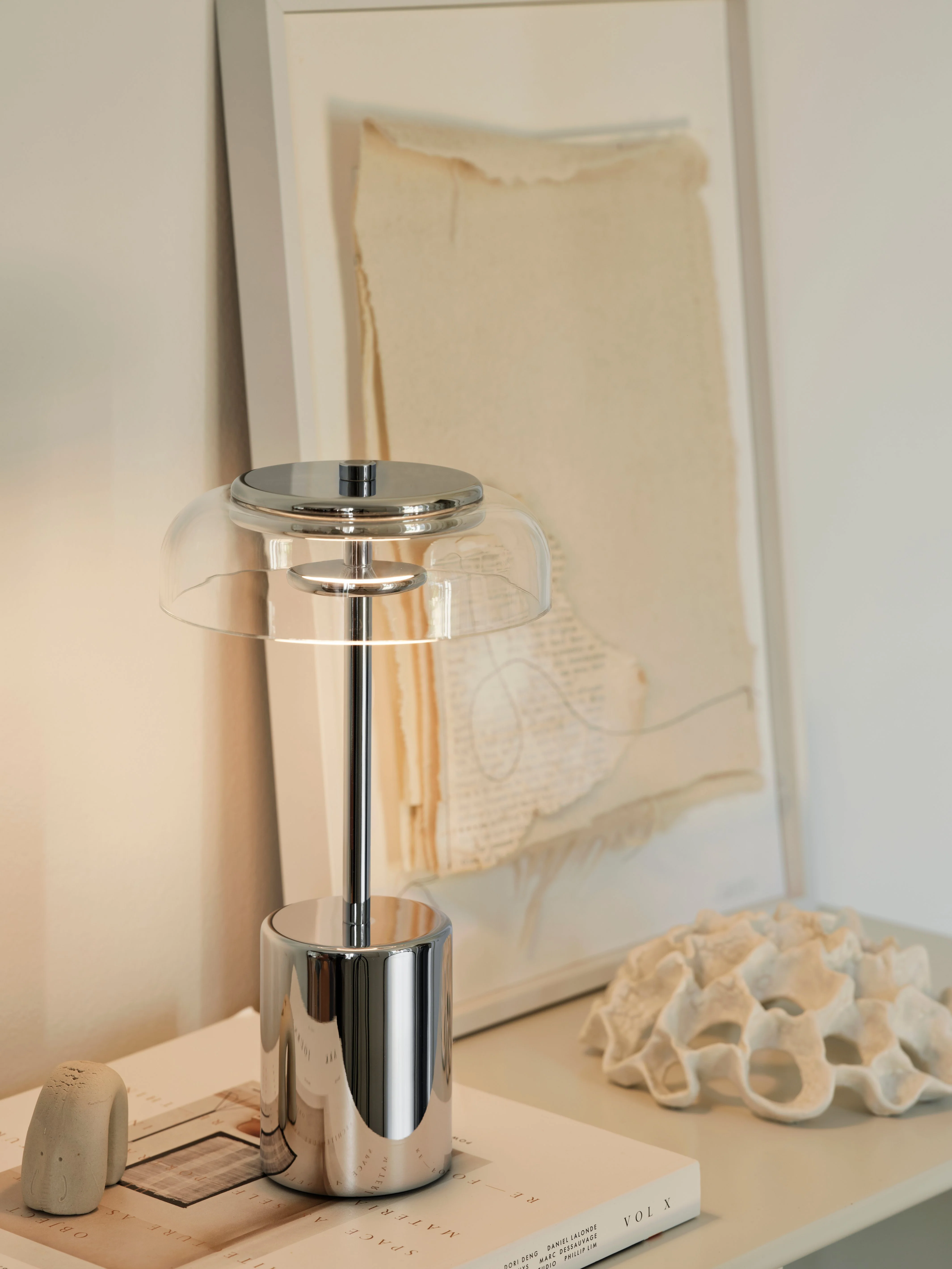 Lampa przenośna BLOSSI srebrny z transparentnym szkłem - Image 6